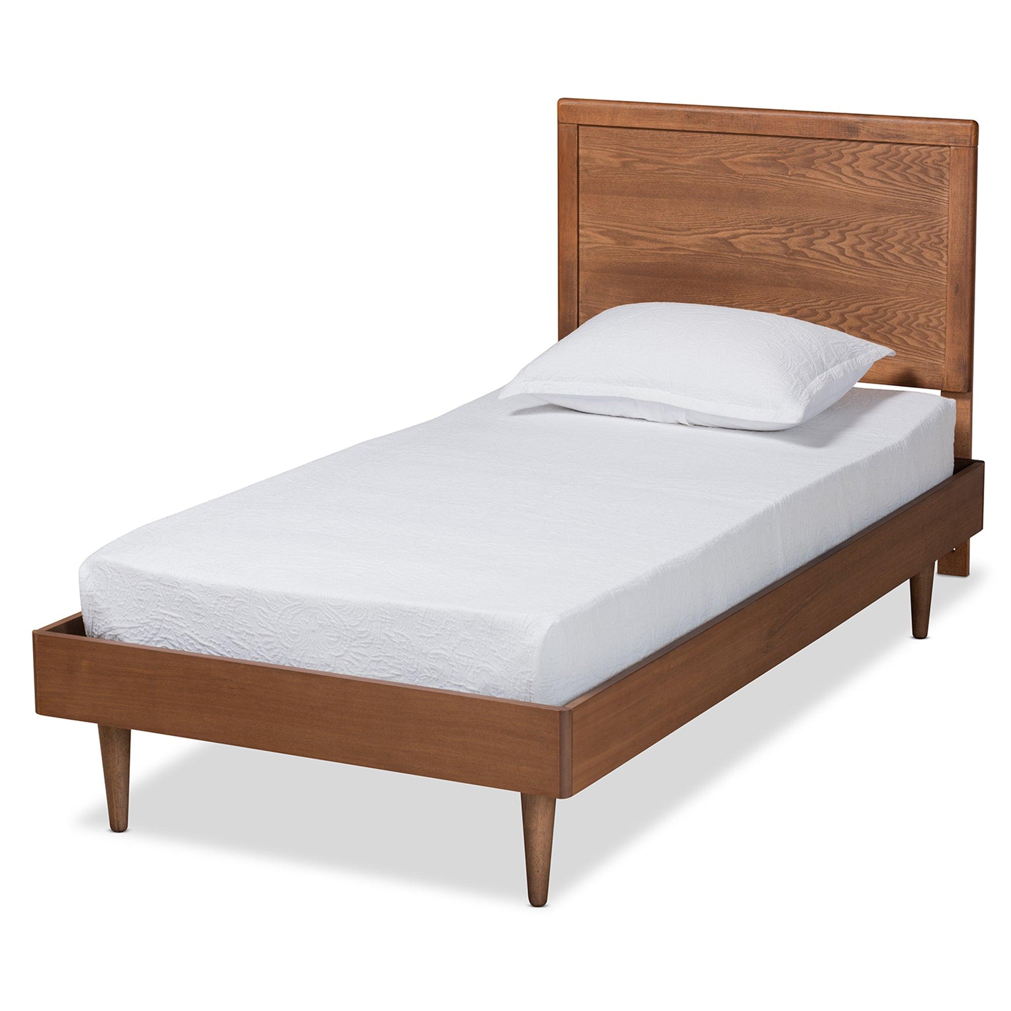 Hiro Mid-Century Modern Finished Wood Platform Bed