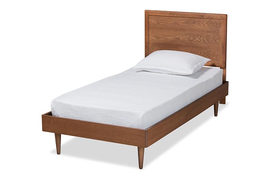 Hiro Mid-Century Modern Finished Wood Platform Bed
