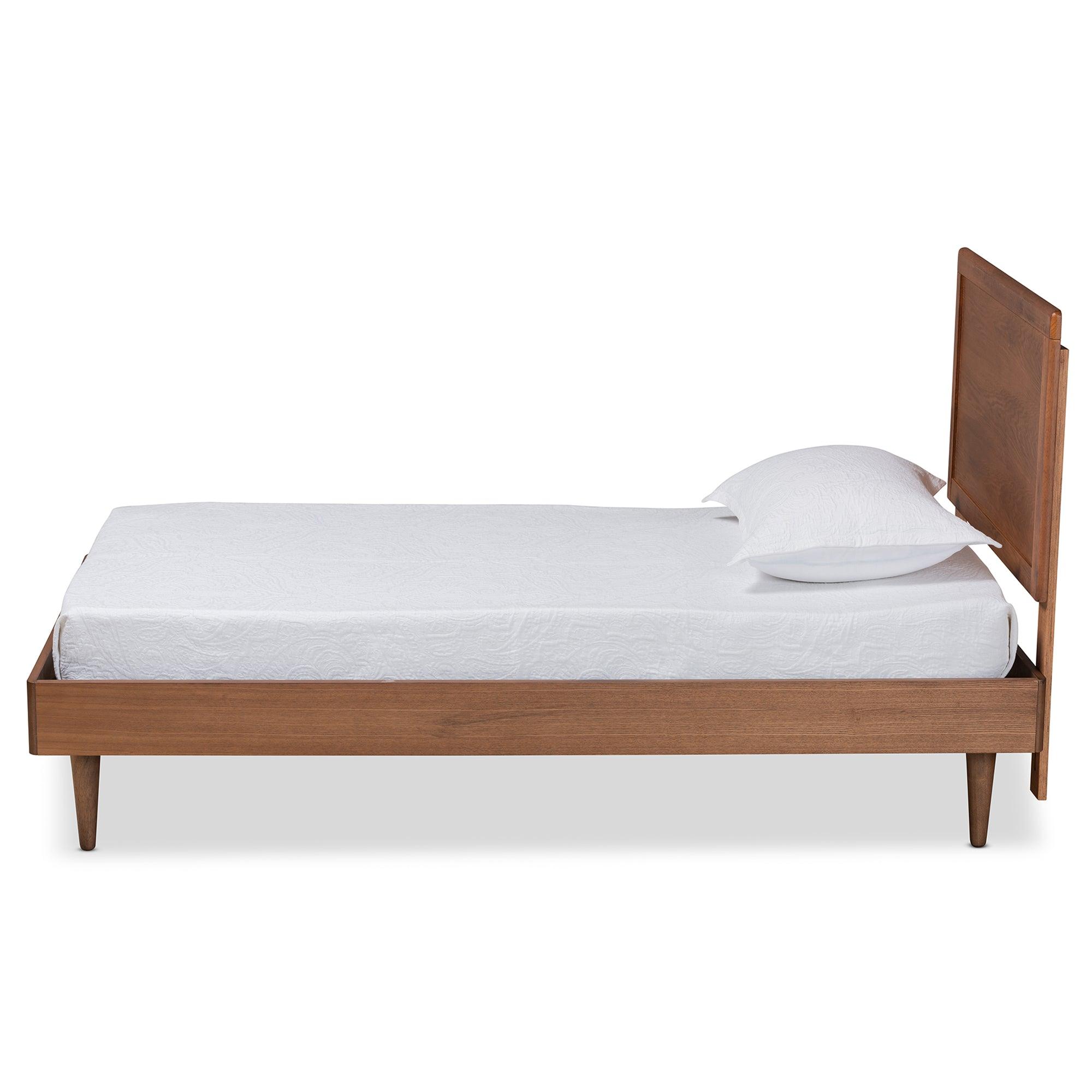 Hiro Mid-Century Modern Finished Wood Platform Bed