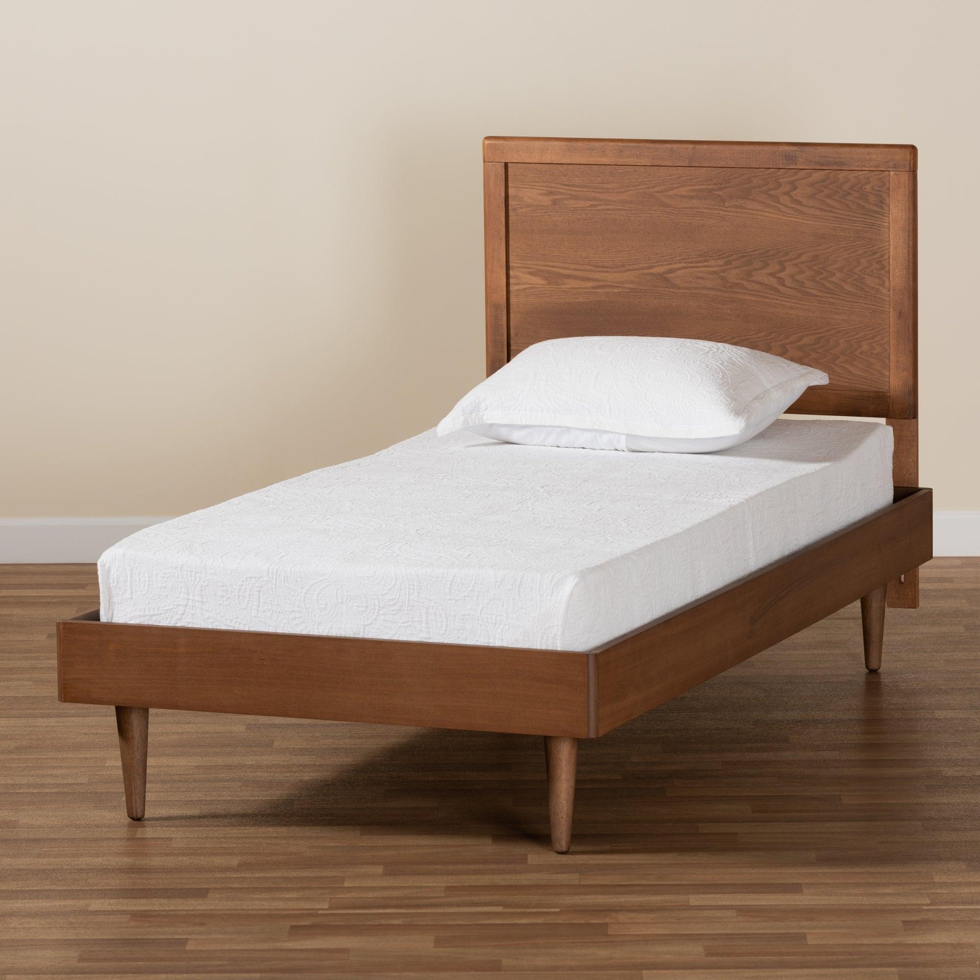 Hiro Mid-Century Modern Finished Wood Platform Bed