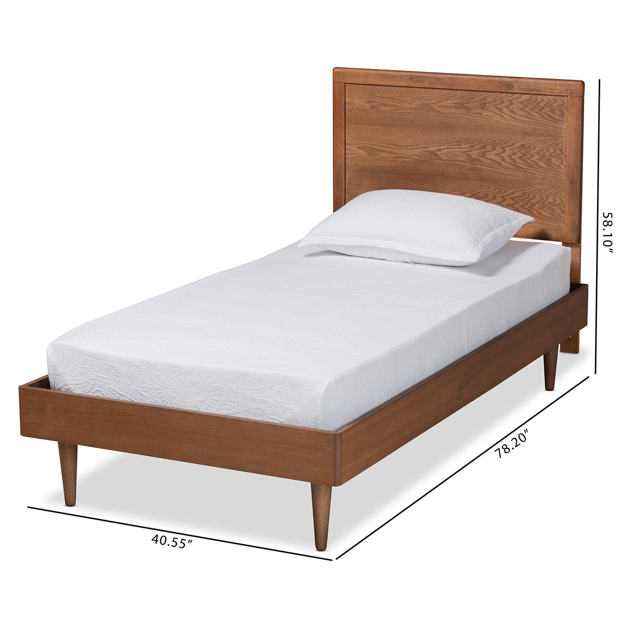 Hiro Mid-Century Modern Finished Wood Platform Bed