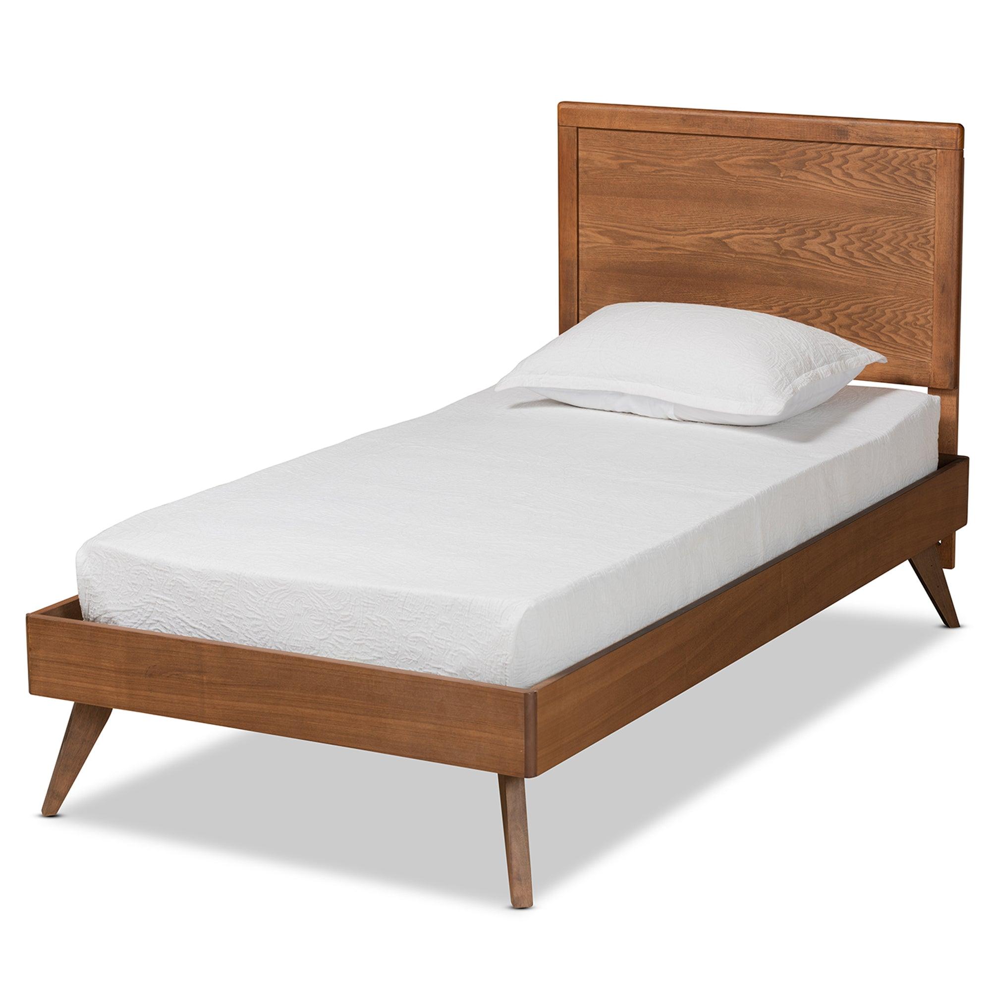 Jiro Mid-Century Modern Finished Wood Platform Bed