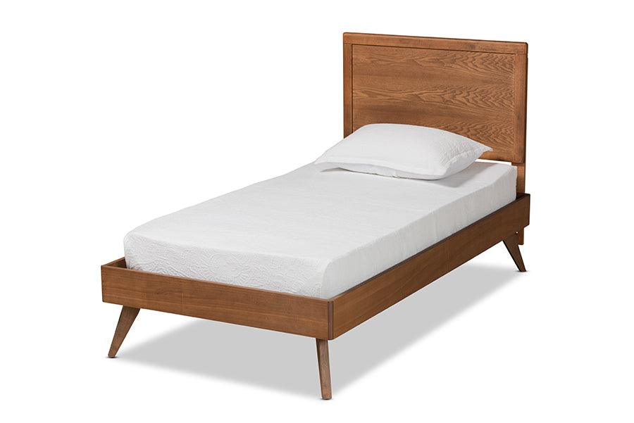 Jiro Mid-Century Modern Finished Wood Platform Bed