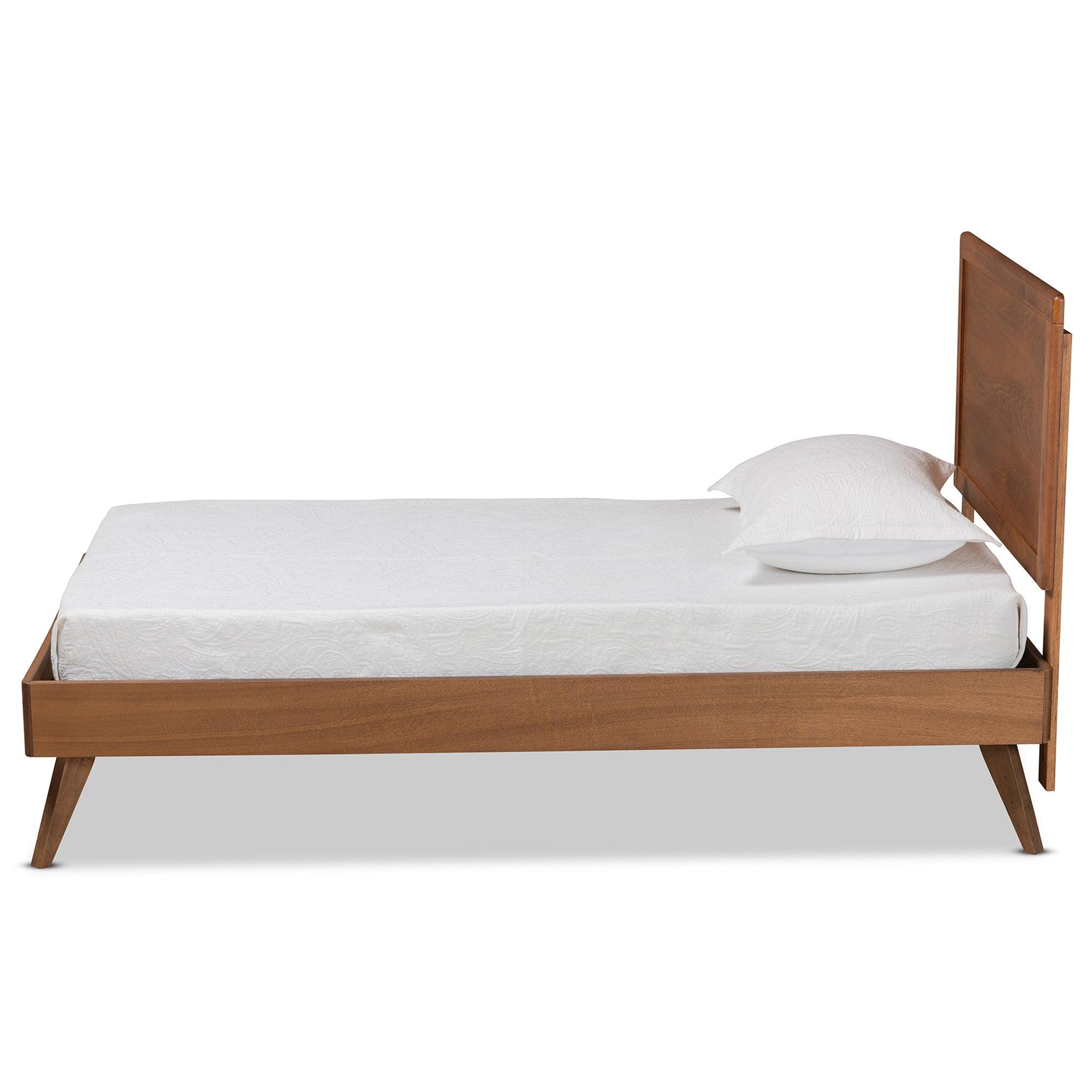 Jiro Mid-Century Modern Finished Wood Platform Bed