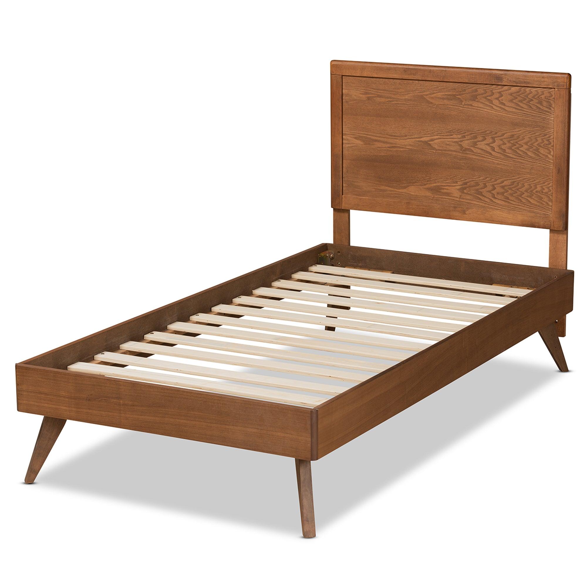 Jiro Mid-Century Modern Finished Wood Platform Bed