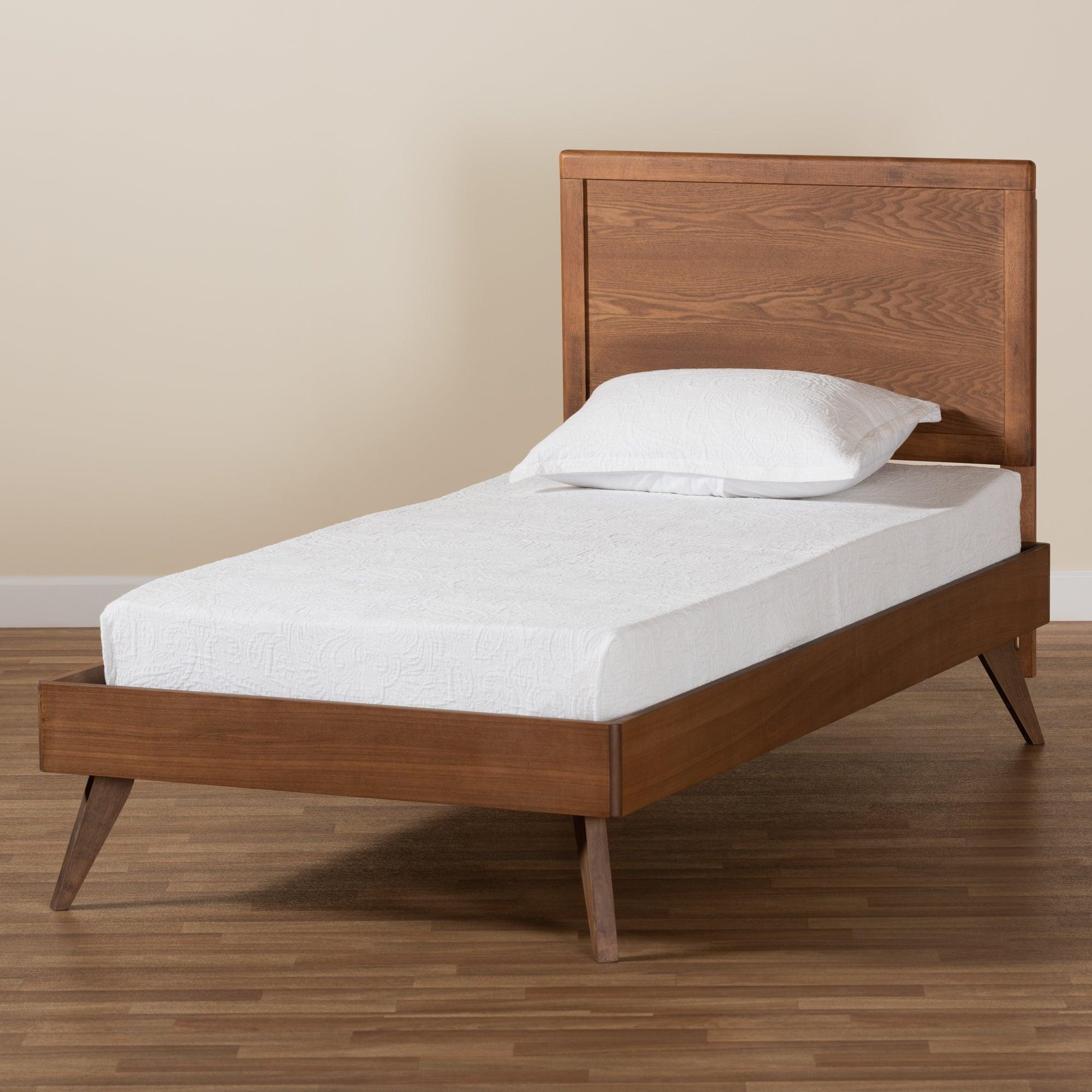 Jiro Mid-Century Modern Finished Wood Platform Bed