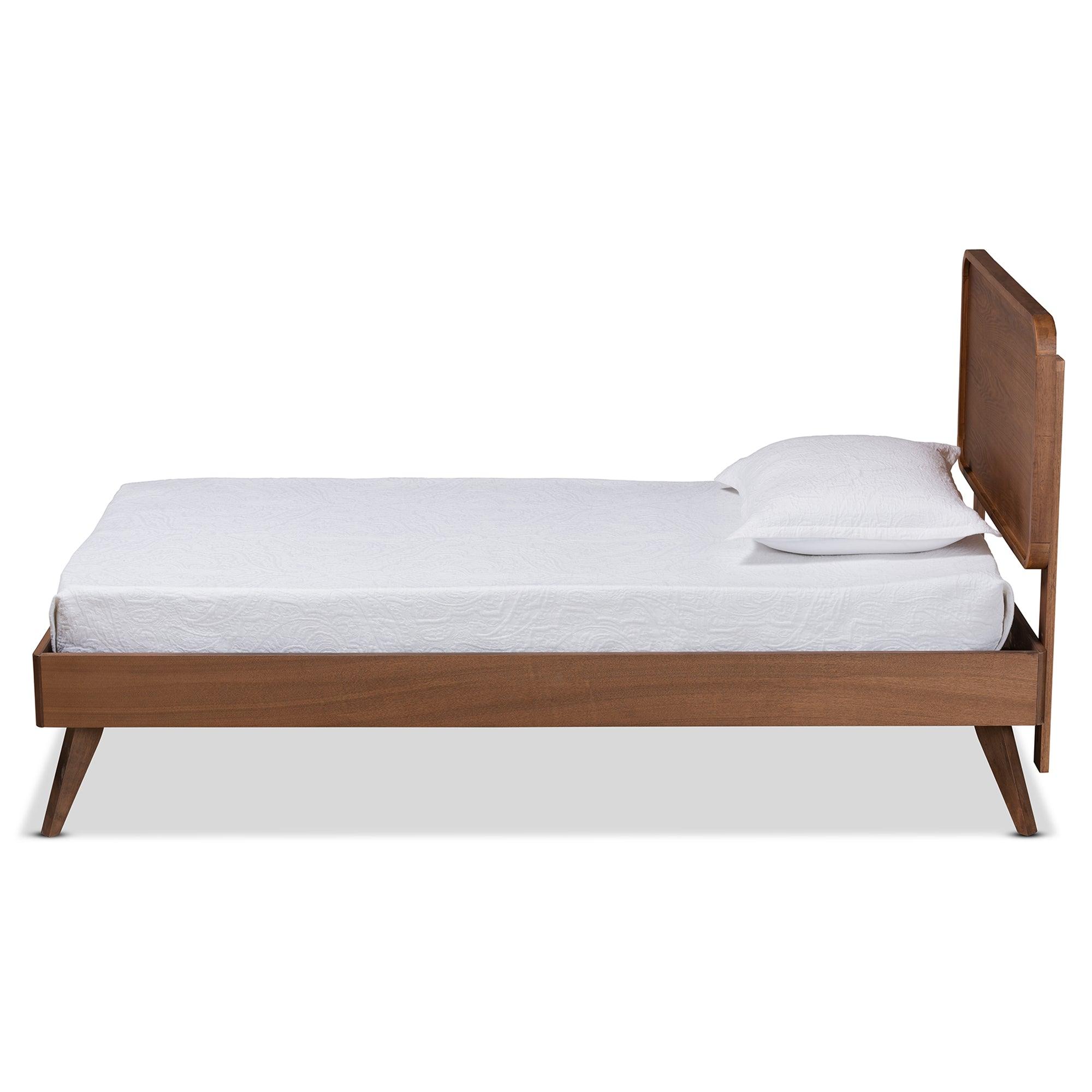 Leola Mid-Century Modern Transitional Finished Wood Platform Bed