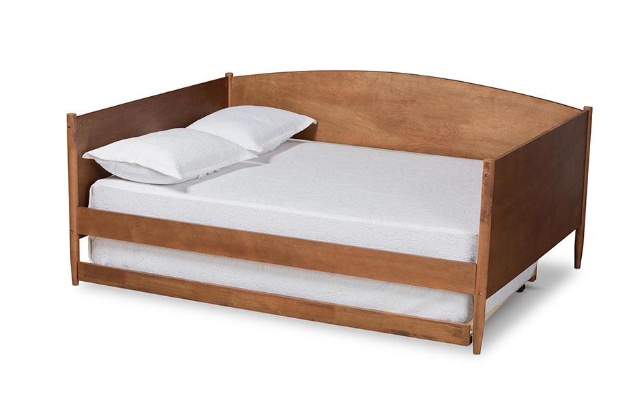 Veles Mid-Century Modern Ash Finished Wood Daybed with Trundle