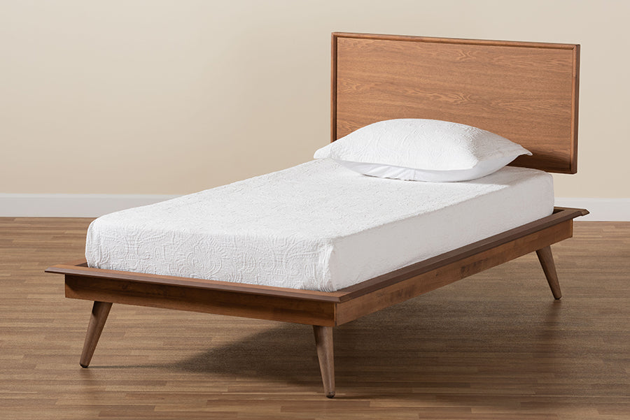 Karine Mid-Century Modern Finished Wood Platform Bed