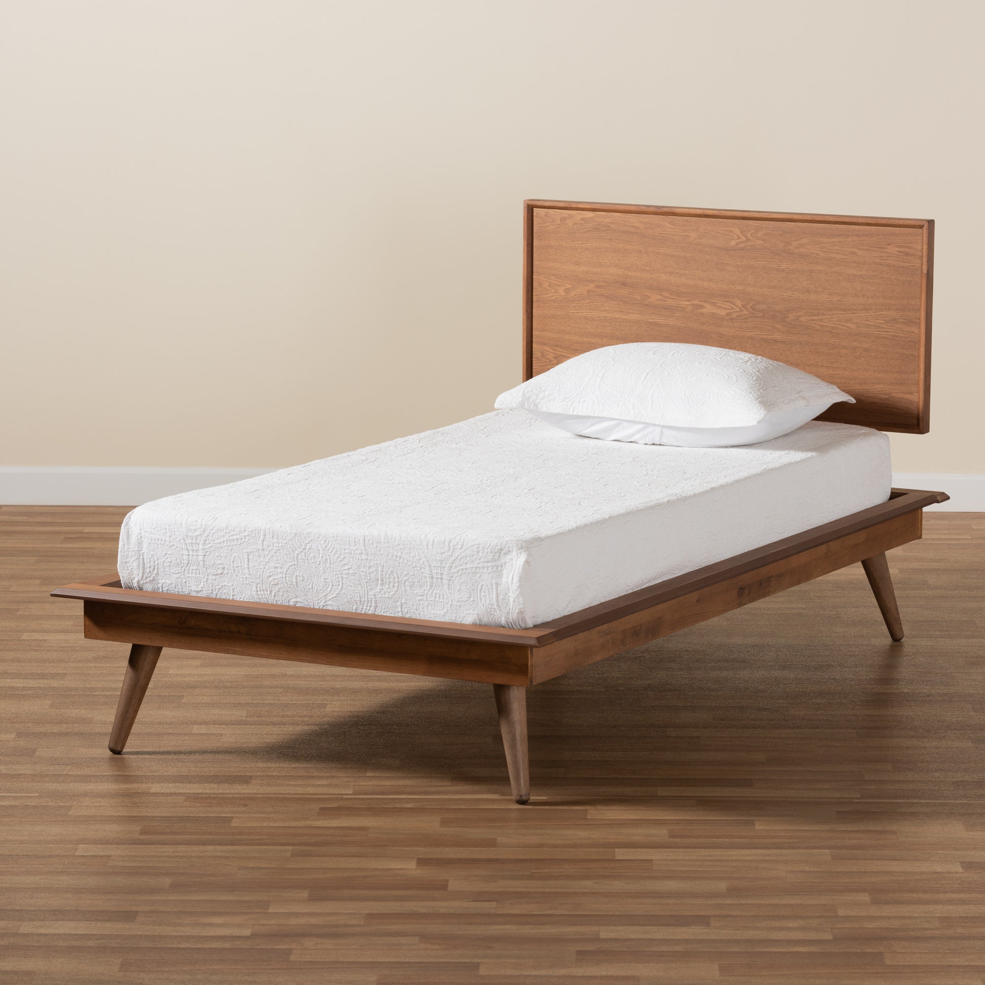 Karine Mid-Century Modern Finished Wood Platform Bed