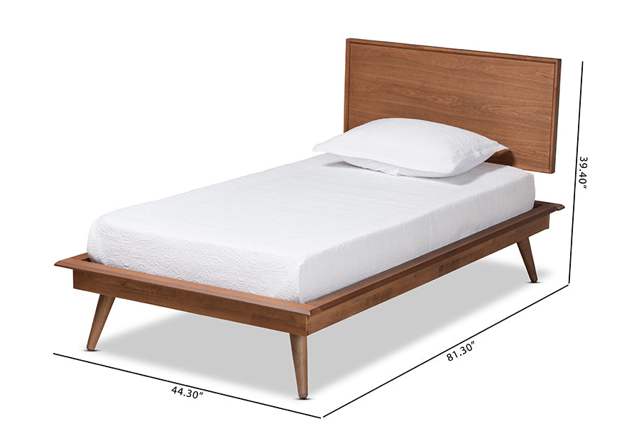 Karine Mid-Century Modern Finished Wood Platform Bed