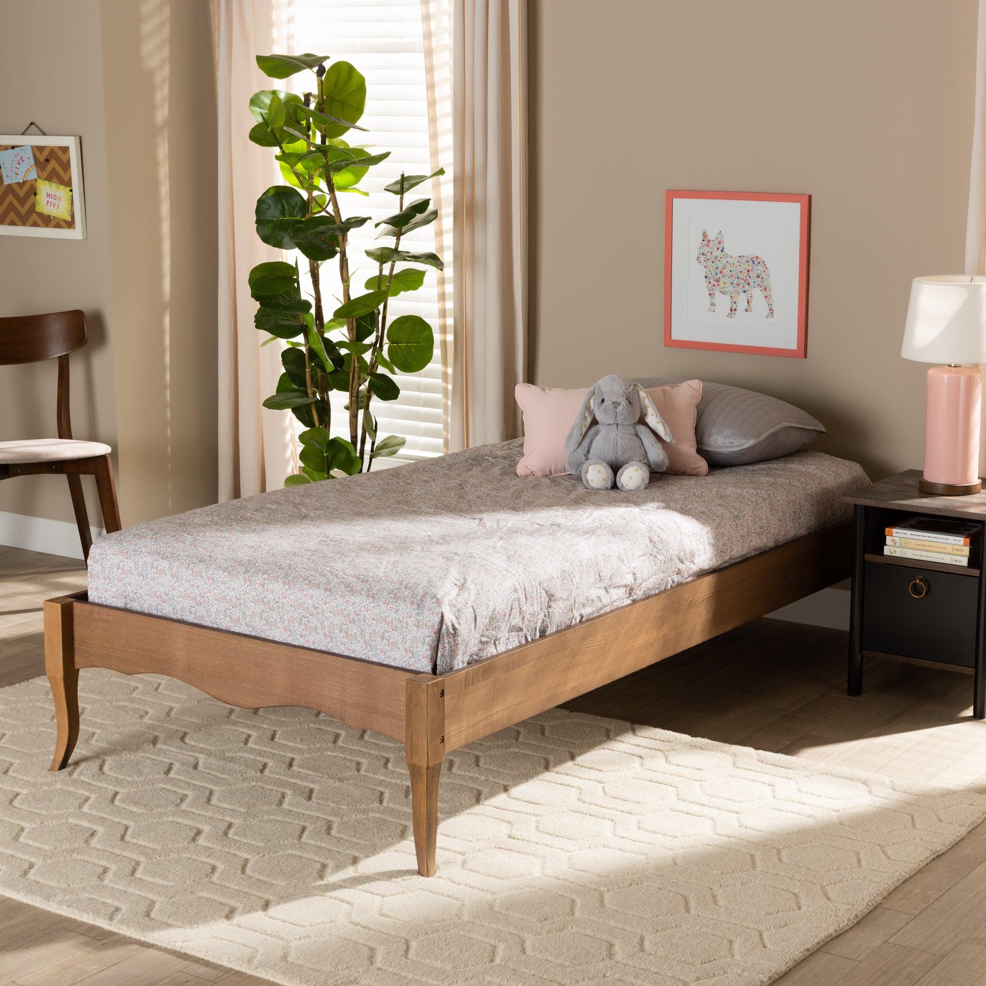 Marieke Vintage French Inspired Ash Finished Wood Platform Bed Frame