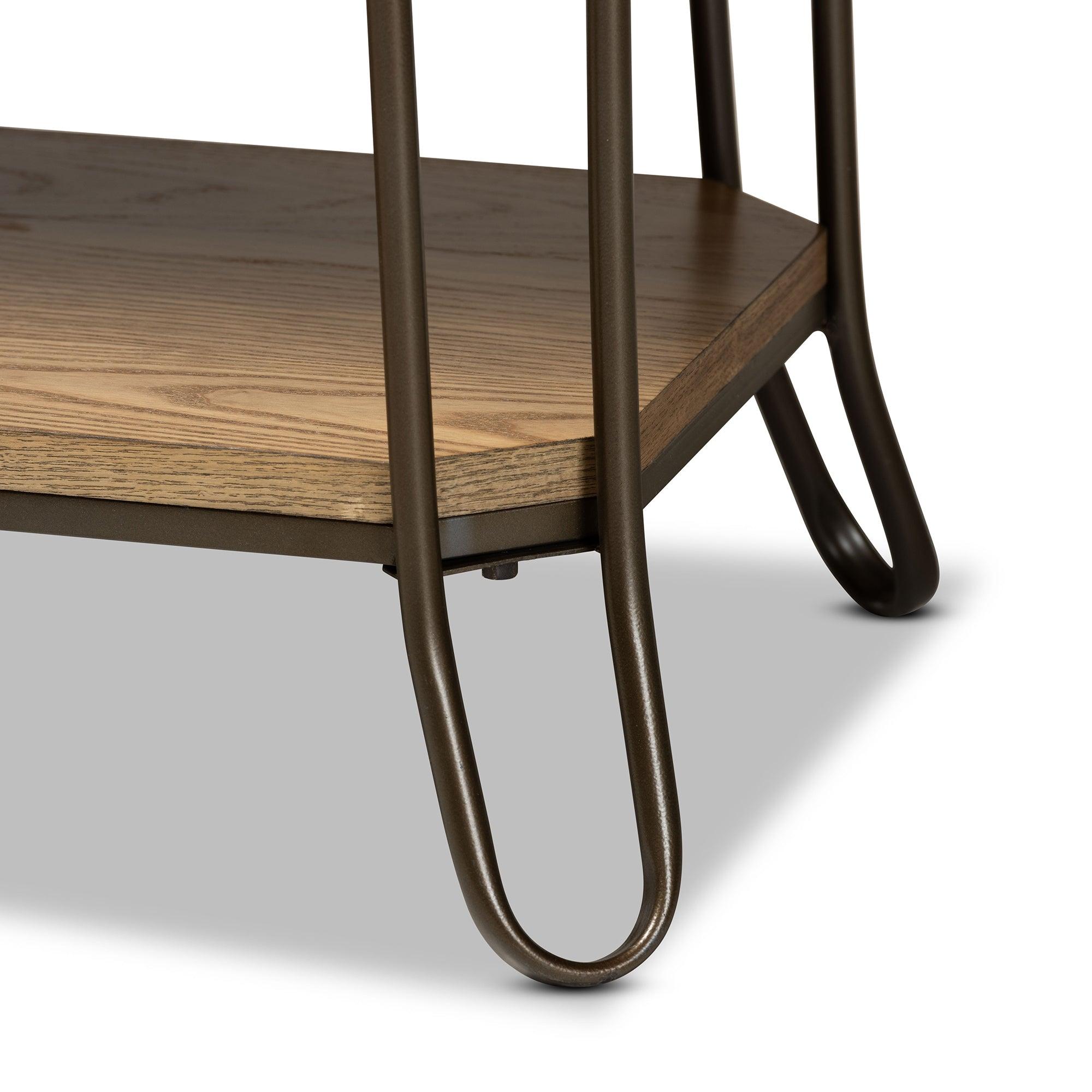 Kellyn Vintage Rustic Industrial Finished Wood and Finished Metal 3-Drawer Console Table