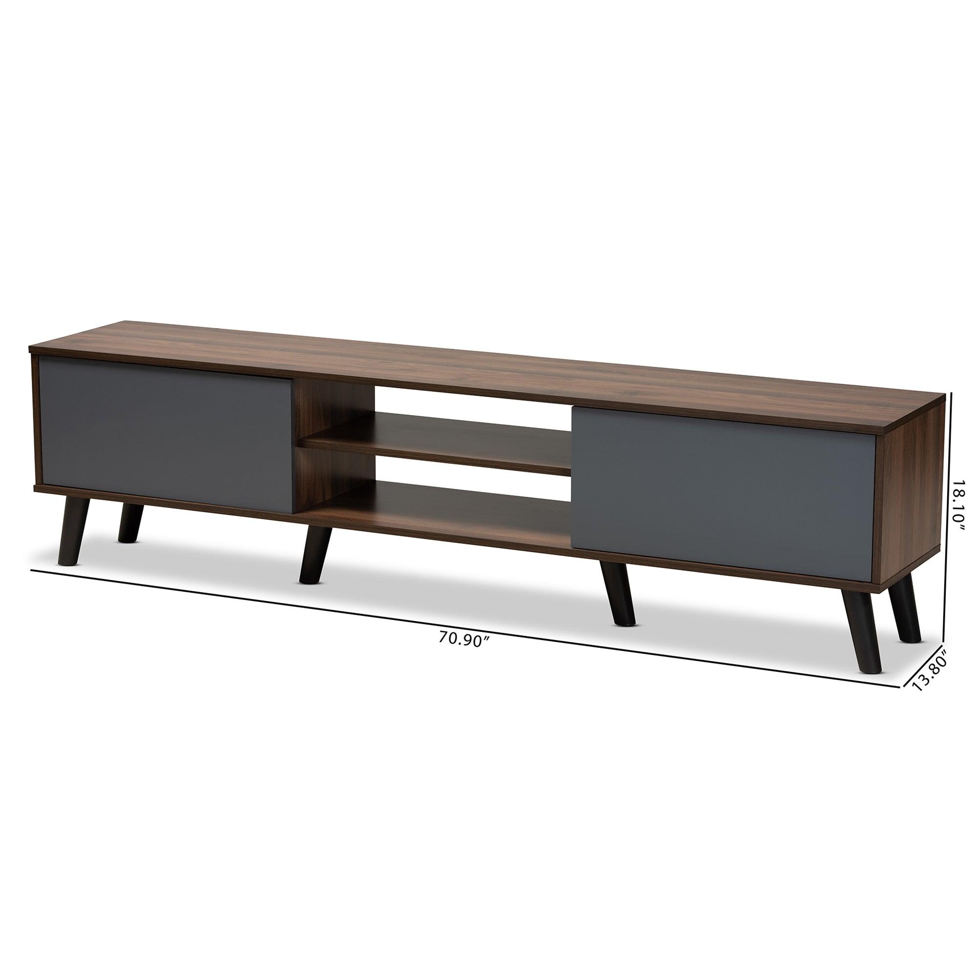 Clapton Modern and Contemporary Multi-Tone and Finished Wood TV Stand