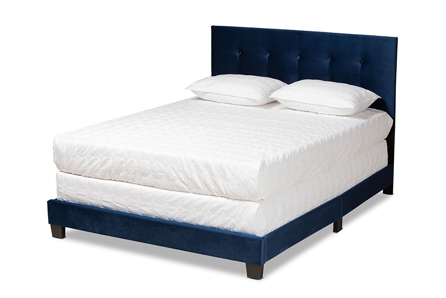 Caprice Modern and Contemporary Glam Velvet Fabric Upholstered Panel Bed