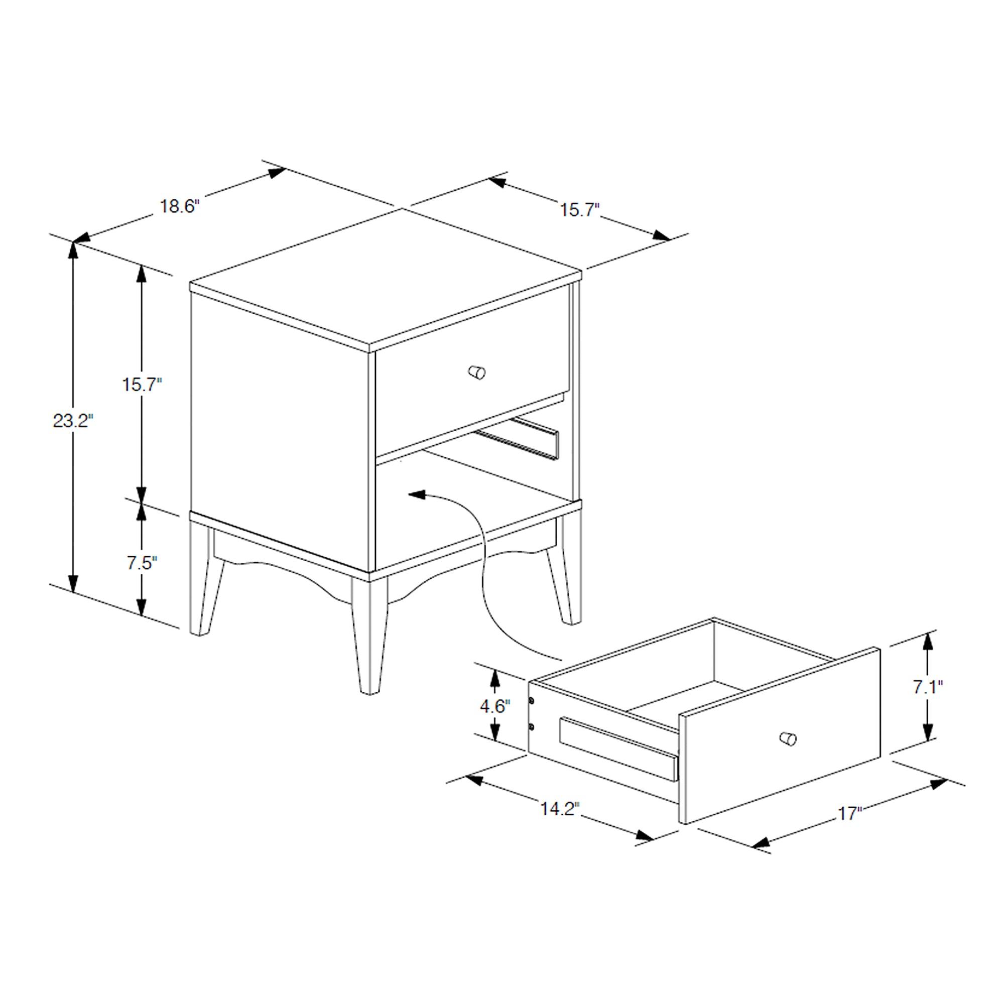 Landis Mid-Century Modern Ash Finished Wood 2-Drawer Nightstand