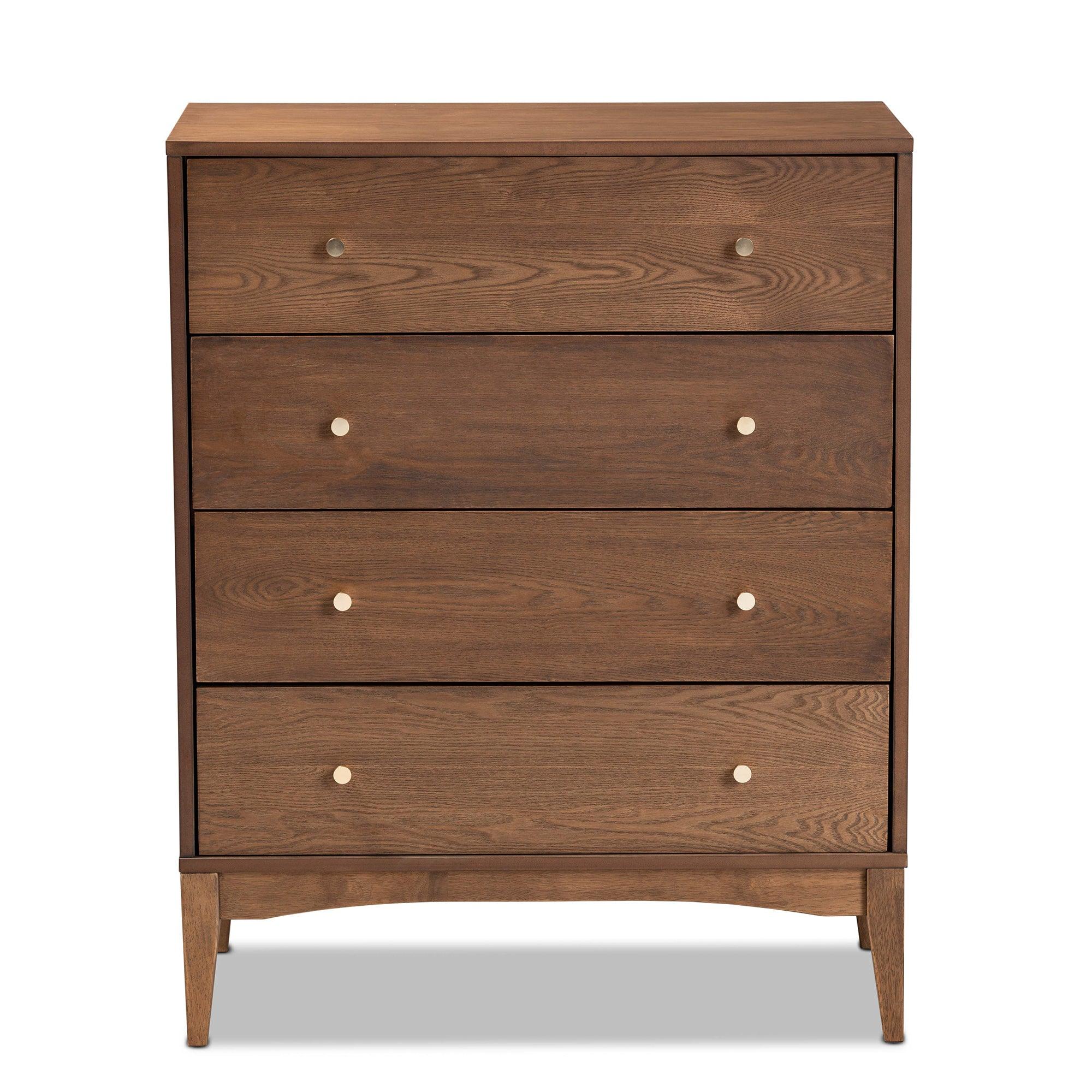 Landis Mid-Century Modern Ash Finished Wood 4-Drawer Chest