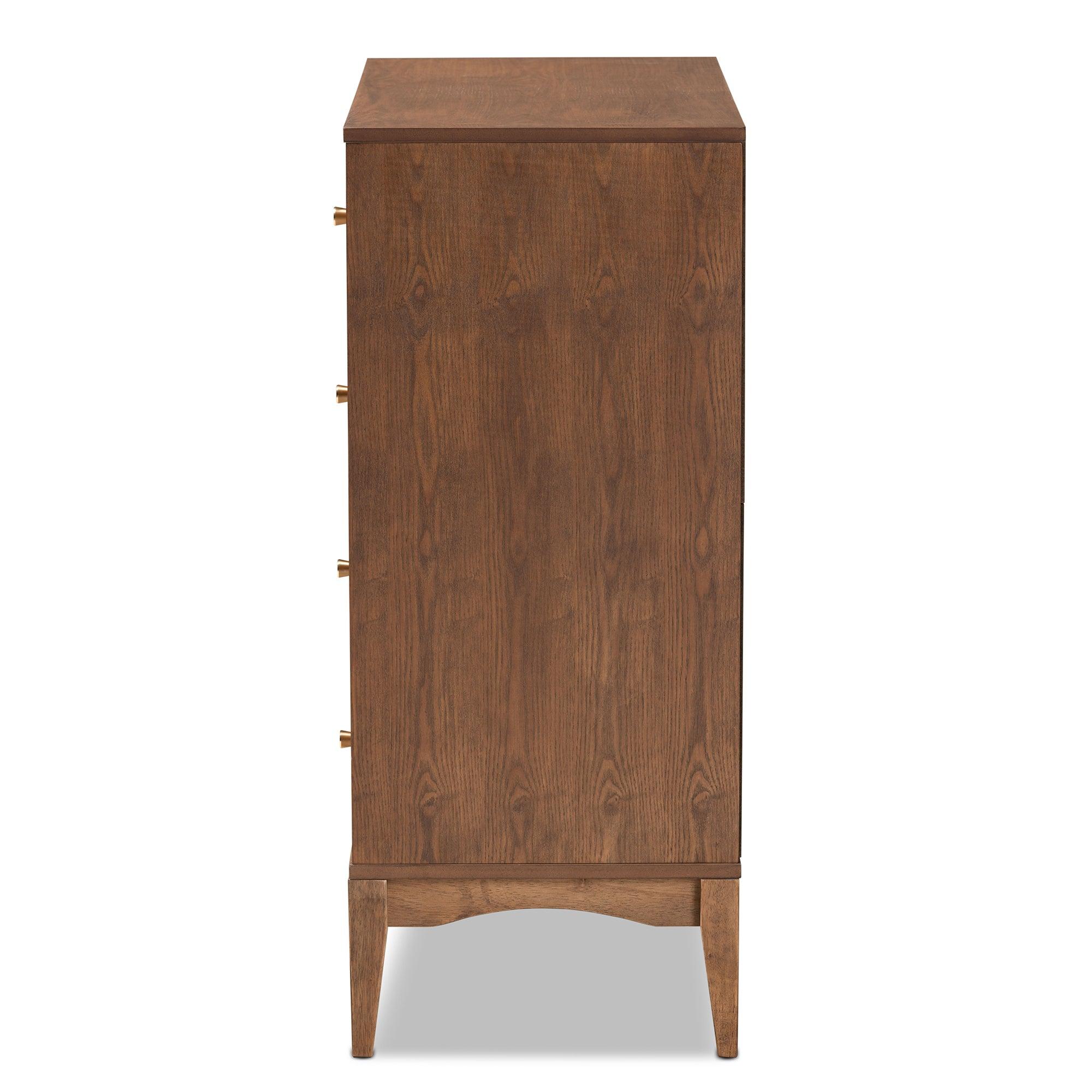 Landis Mid-Century Modern Ash Finished Wood 4-Drawer Chest