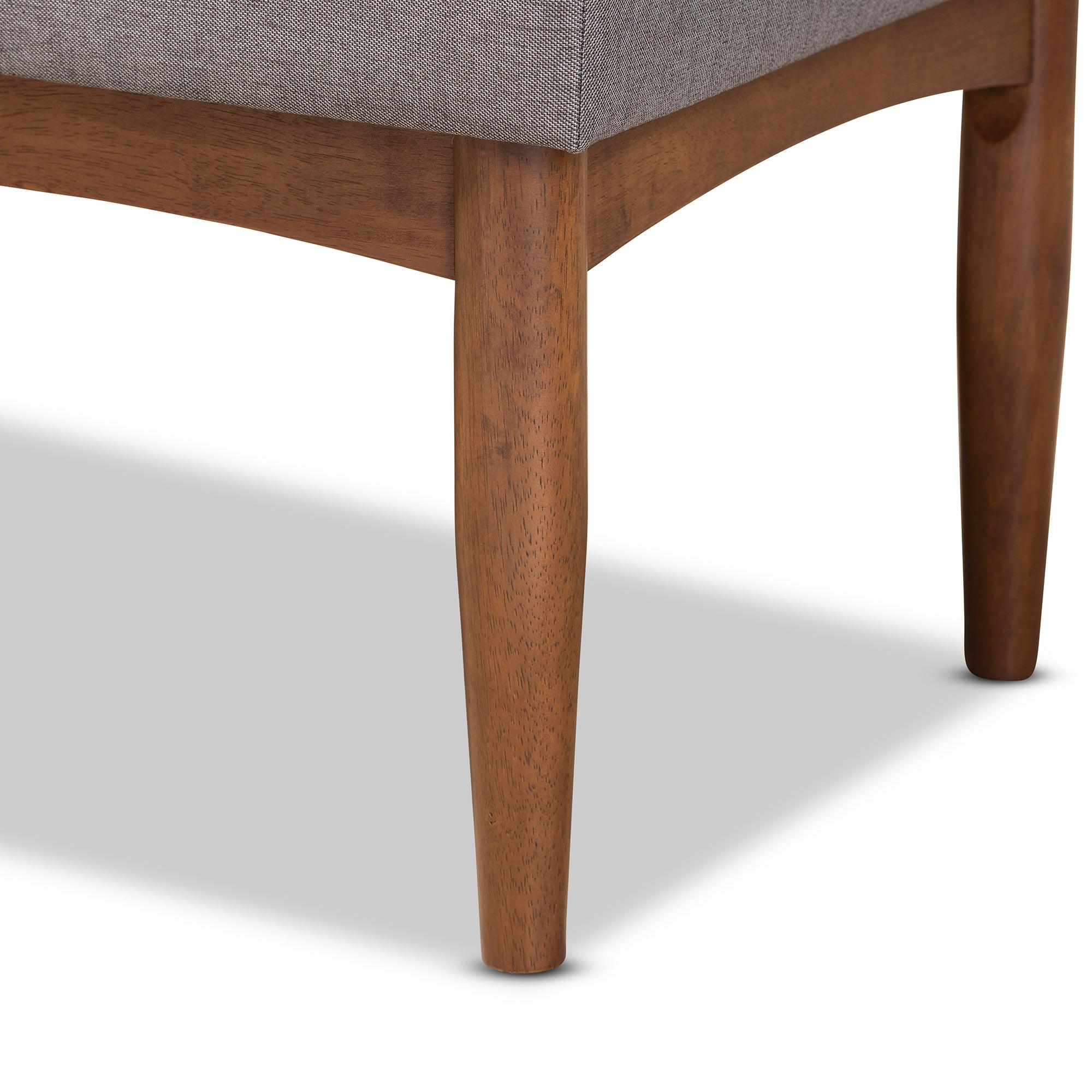 Sanford Mid-Century Modern Fabric Upholstered and Finished Wood 3-Piece Dining Nook Set