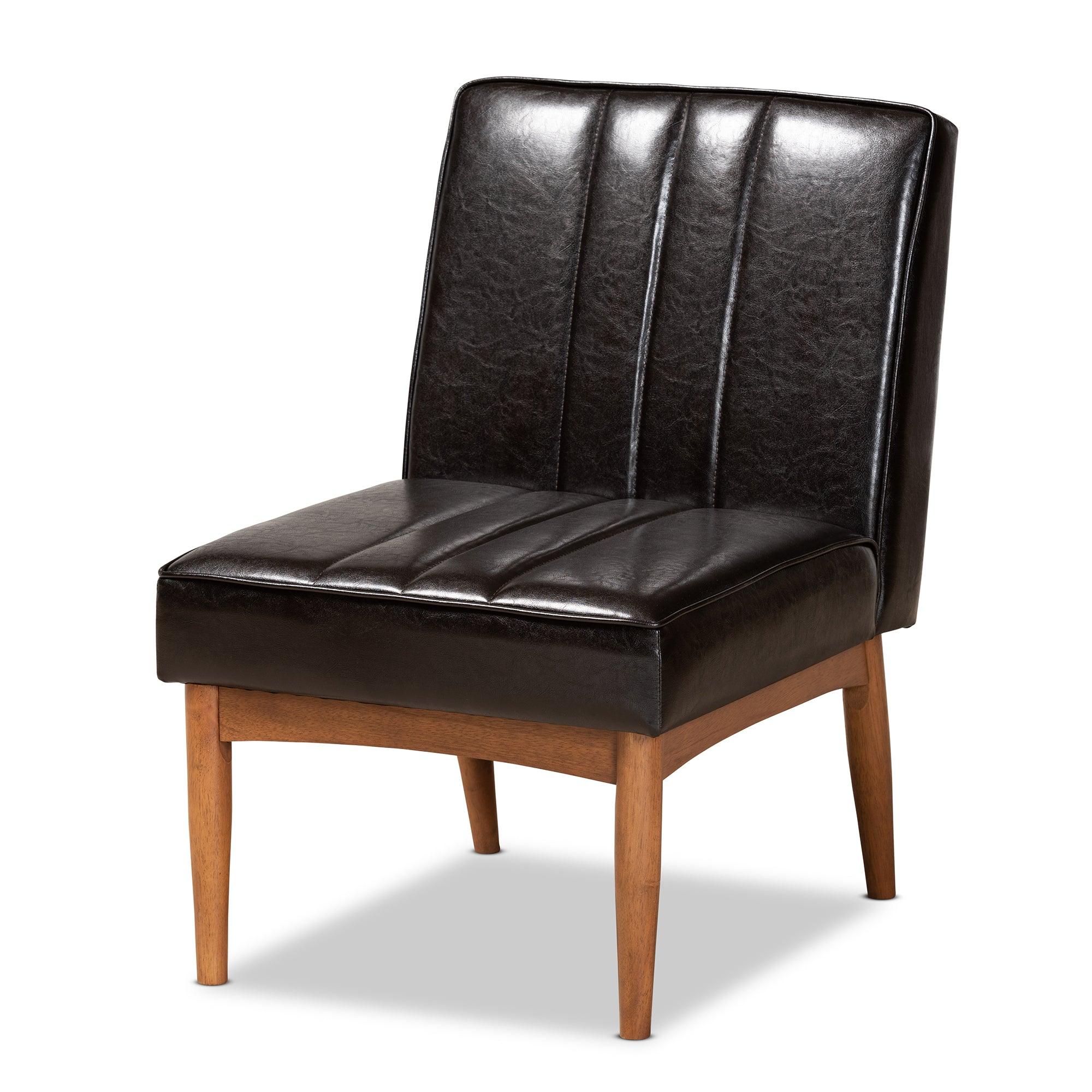 Daymond Mid-Century Modern Faux Leather Upholstered and Finished Wood 5-Piece Dining Nook Set