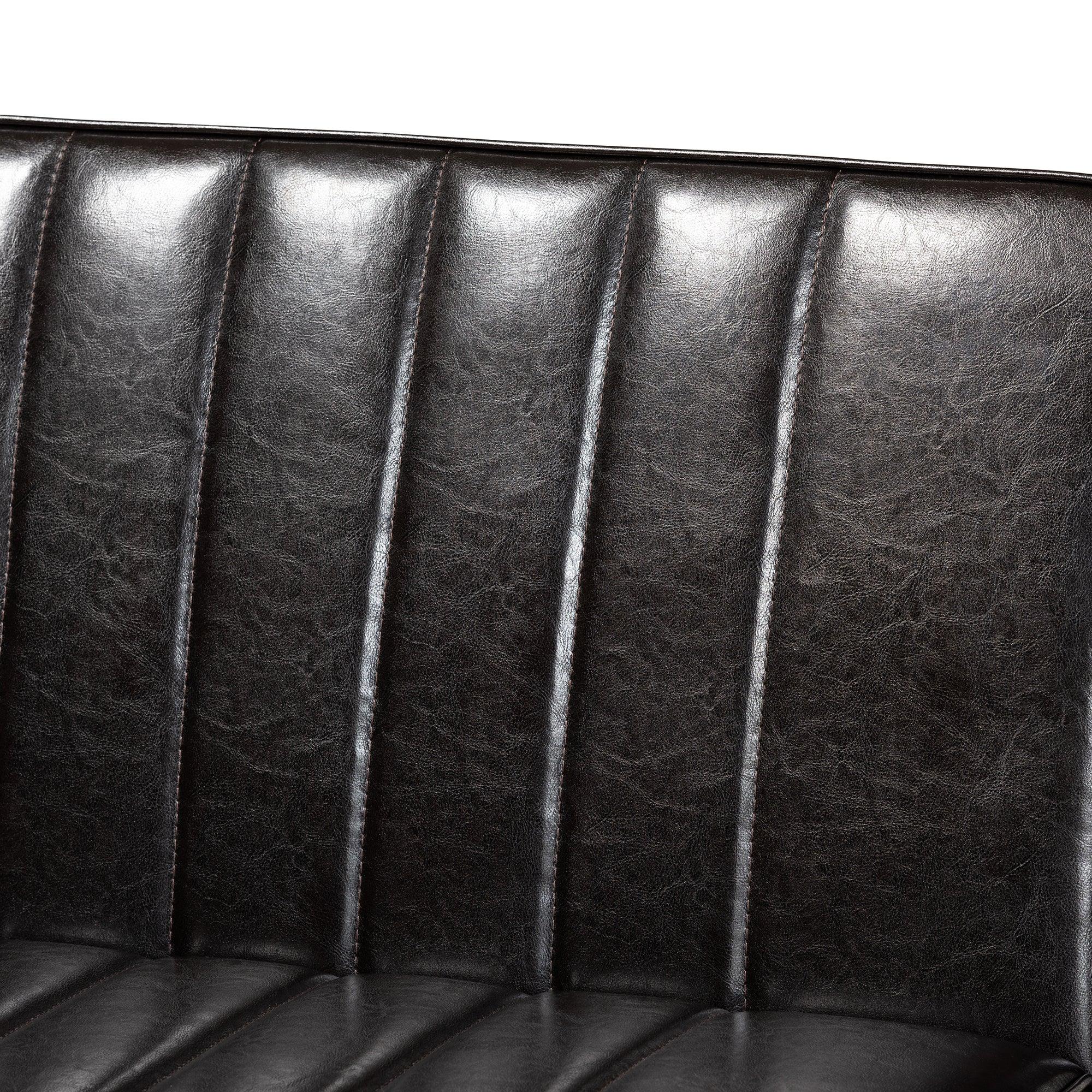Daymond Mid-Century Modern Faux Leather Upholstered and Finished Wood 5-Piece Dining Nook Set
