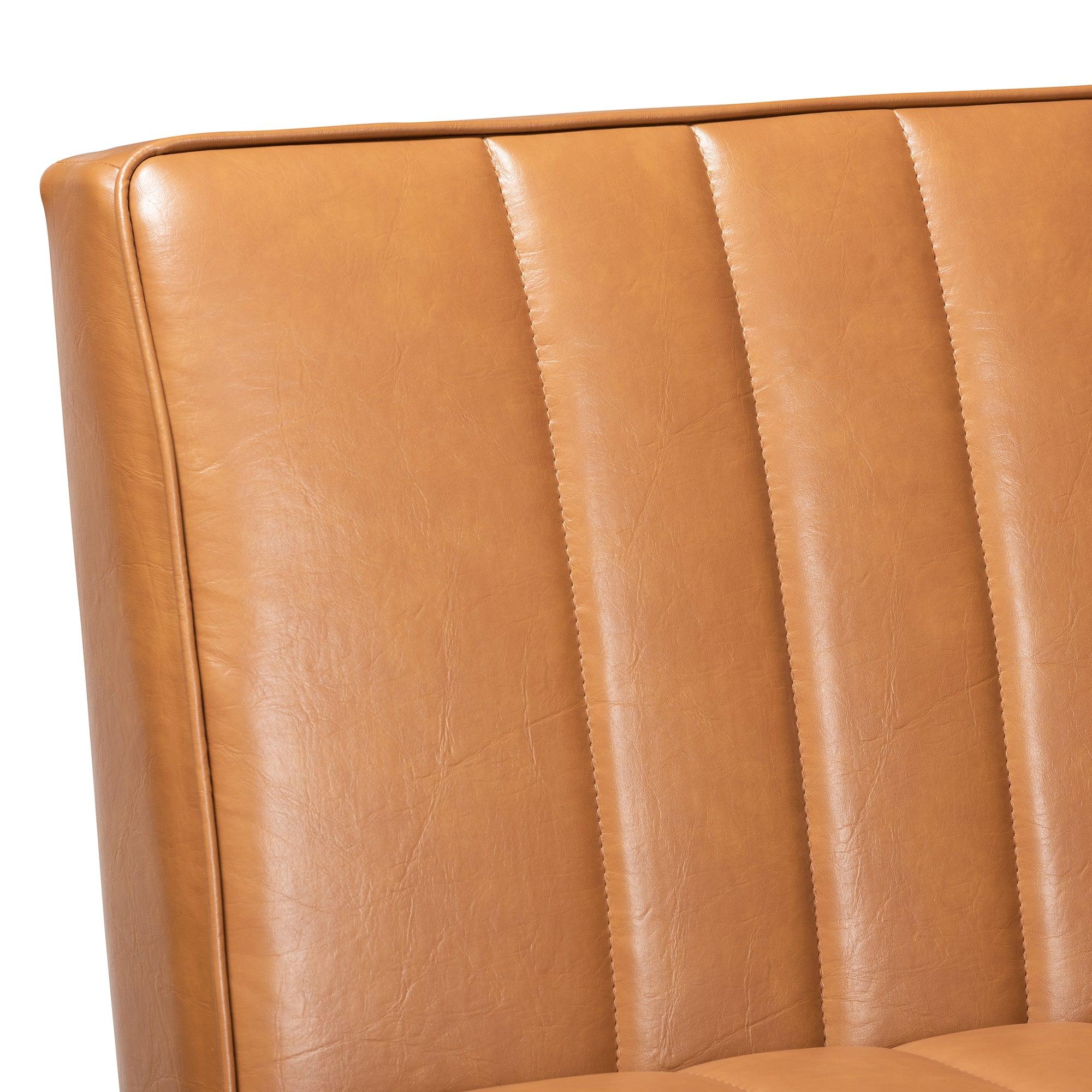 Daymond Mid-Century Modern Faux Leather Upholstered and Finished Wood 5-Piece Dining Nook Set