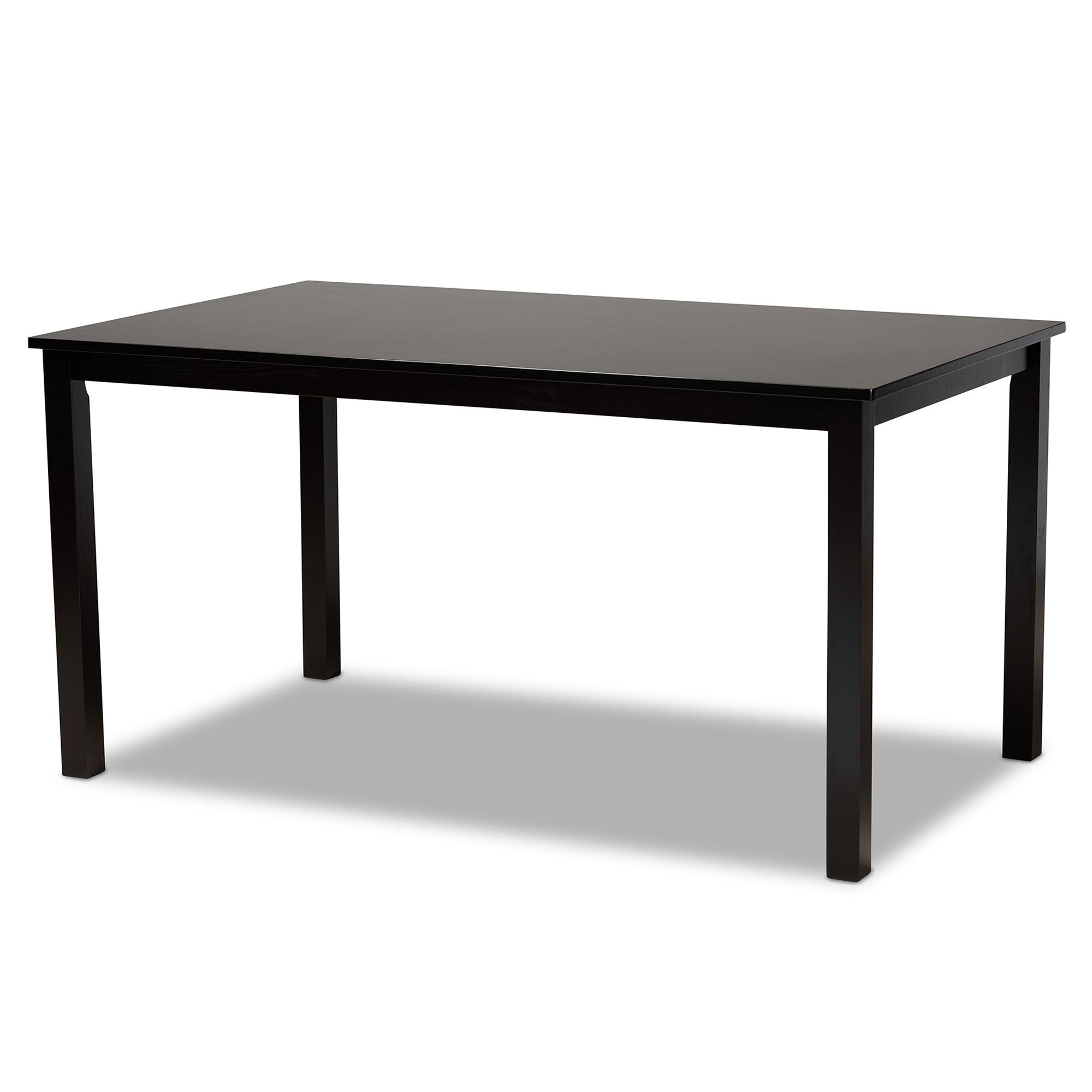 Ramiro Modern and Contemporary Sand Fabric Upholstered and Finished Wood 7-Piece Dining Set