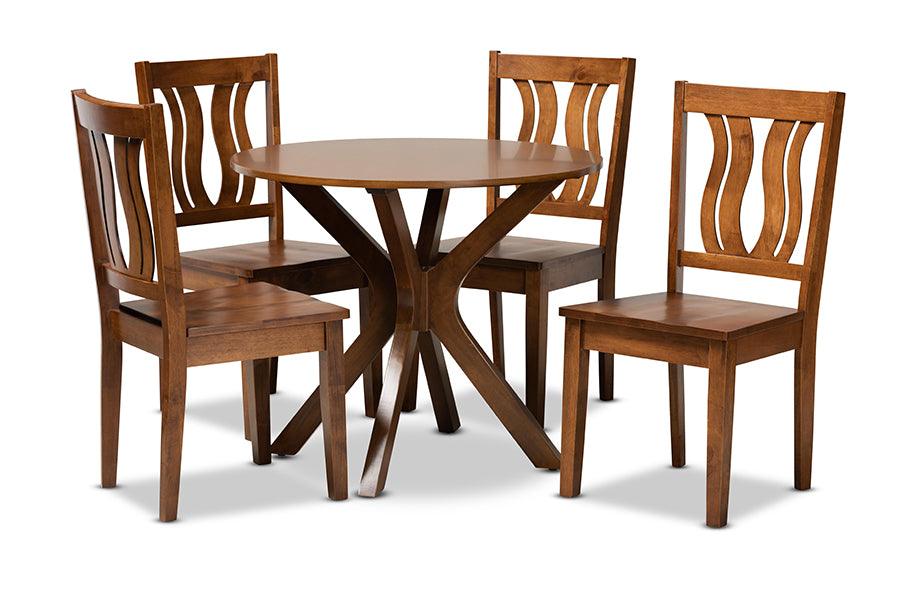 Mare Modern and Contemporary Transitional Finished Wood 5-Piece Dining Set