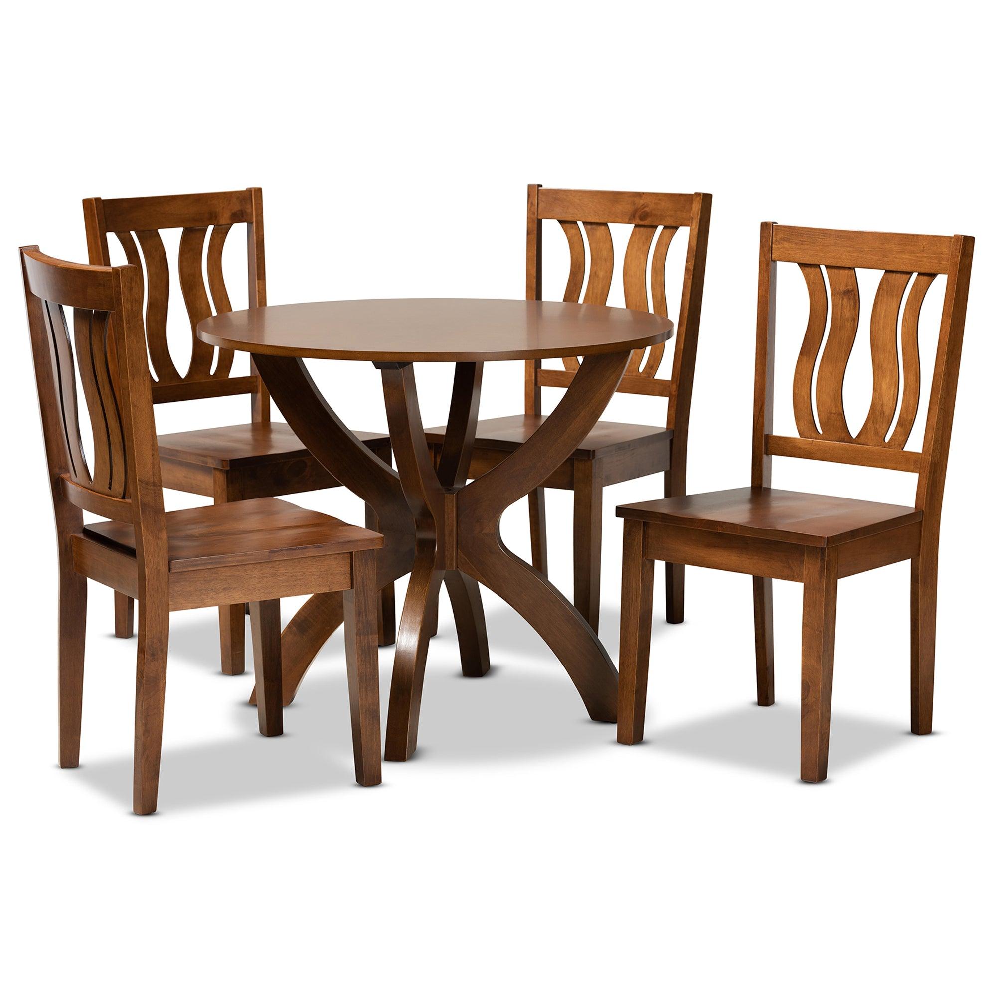 Karla Modern and Contemporary Transitional Finished Wood 5-Piece Dining Set