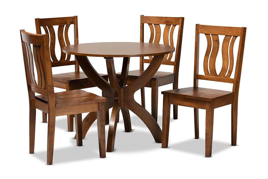 Karla Modern and Contemporary Transitional Finished Wood 5-Piece Dining Set