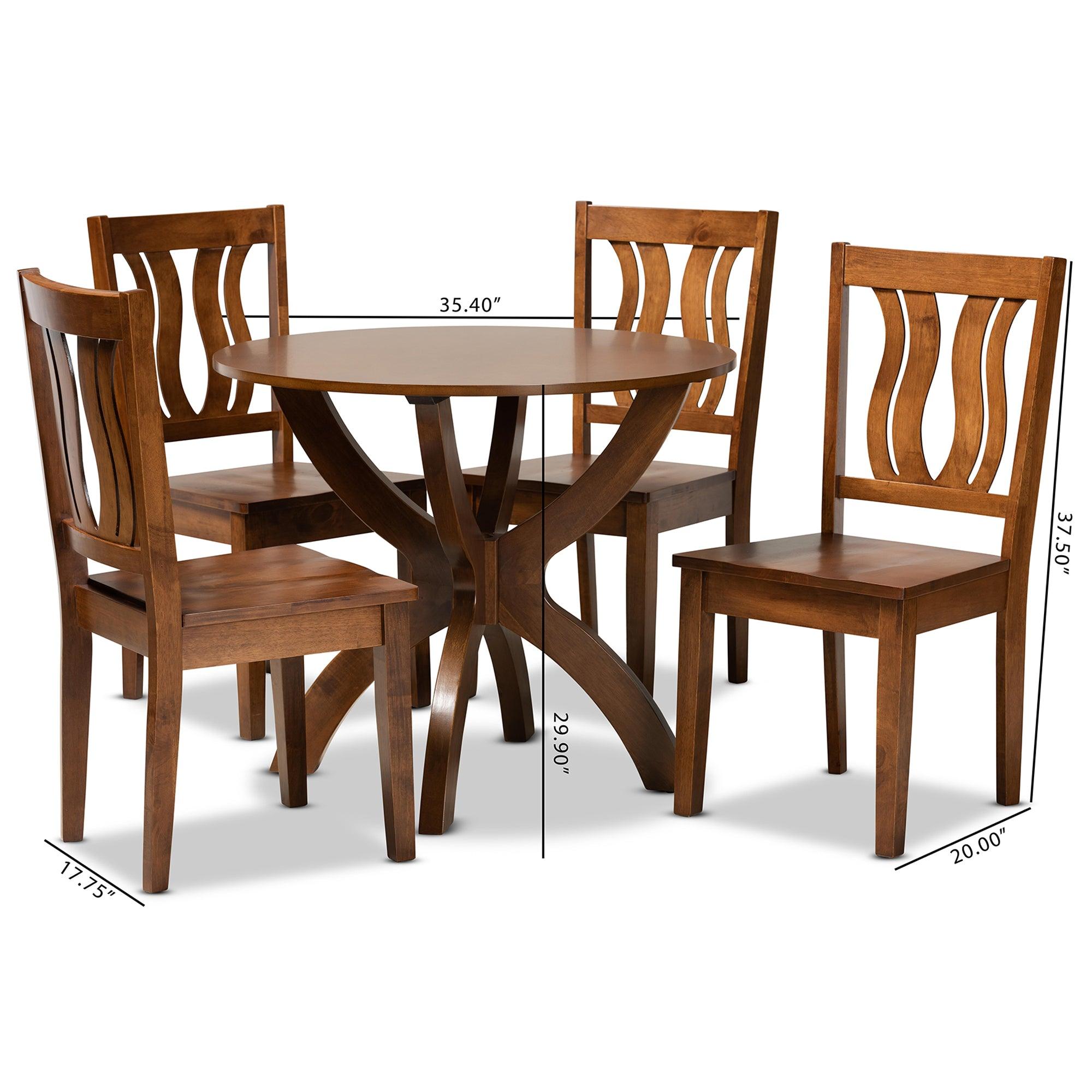 Karla Modern and Contemporary Transitional Finished Wood 5-Piece Dining Set