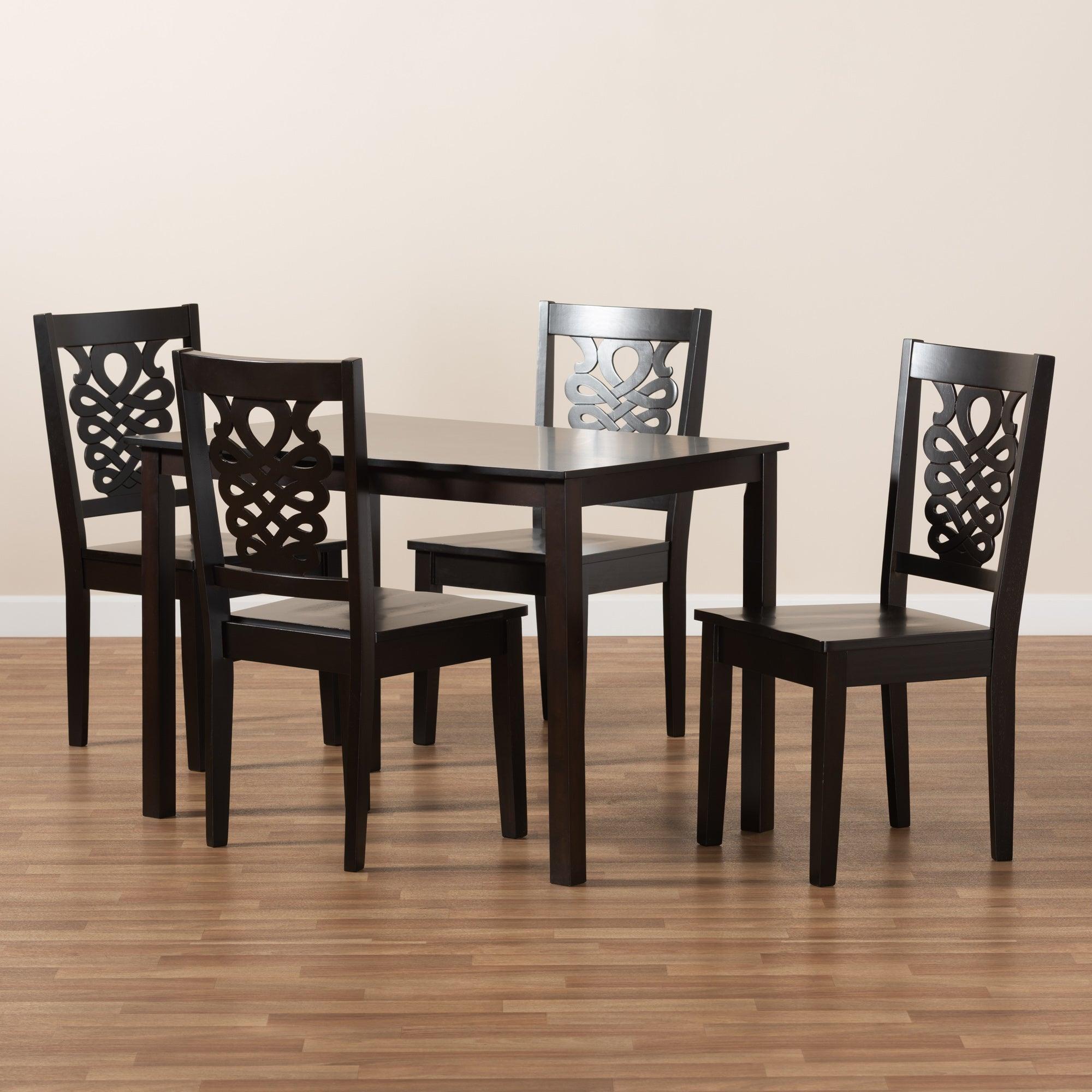 Luisa Modern and Contemporary Transitional Finished Wood 5-Piece Dining Set