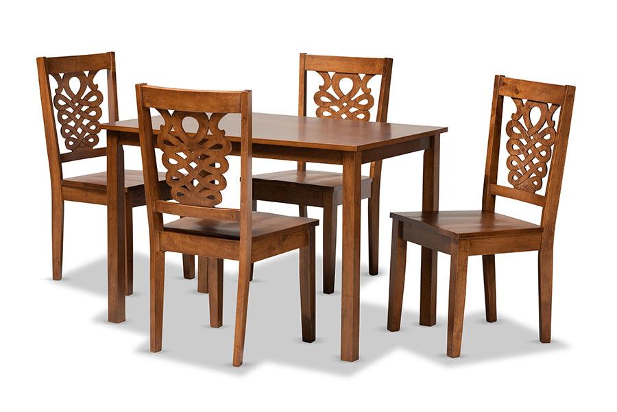 Luisa Modern and Contemporary Transitional Finished Wood 5-Piece Dining Set