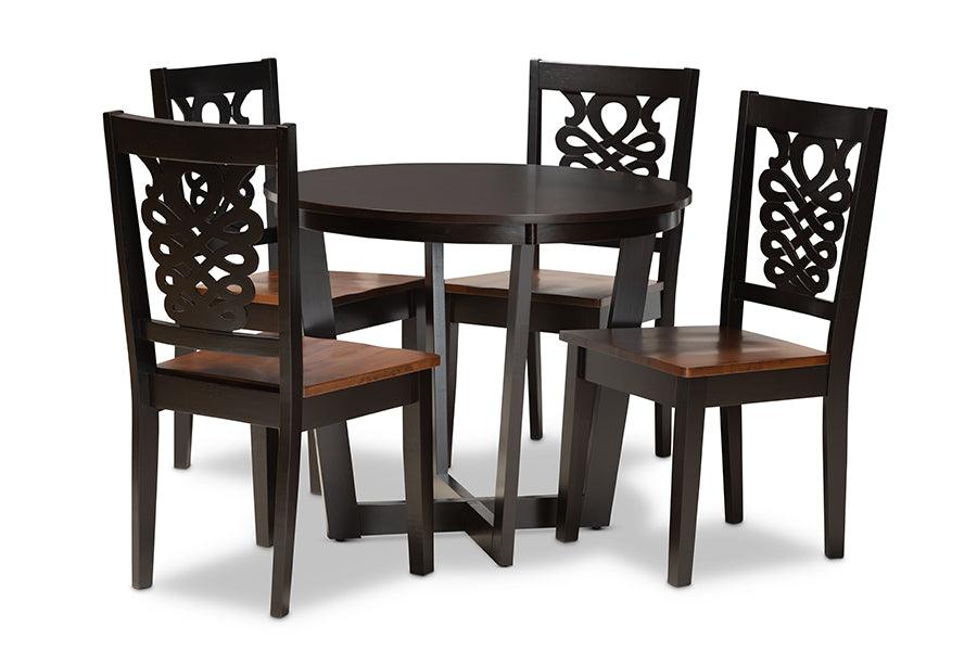 Salida Modern and Contemporary Transitional Two-Tone and Finished Wood 5-Piece Dining Set