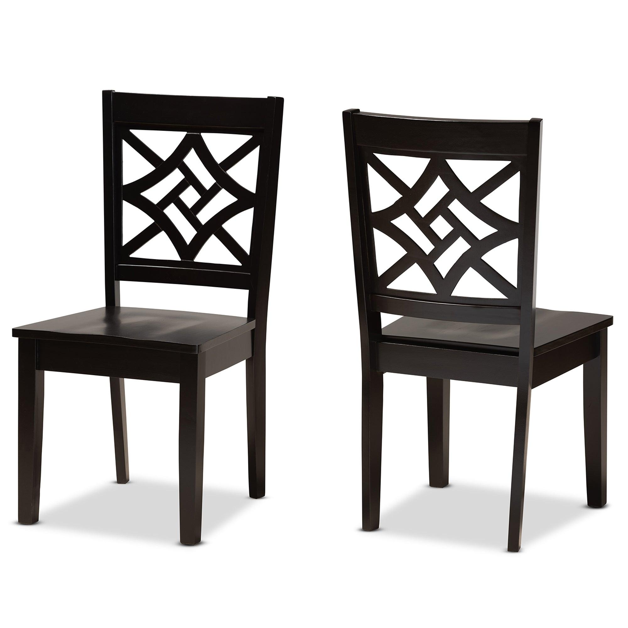 Nicolette Modern and Contemporary Finished Wood 2-Piece Dining Chair Set