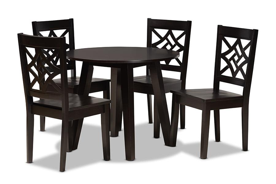 Rava Modern and Contemporary Finished Wood 5-Piece Dining Set