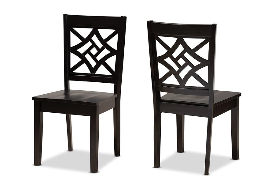 Nicolette Modern and Contemporary Finished Wood 2-Piece Dining Chair Set