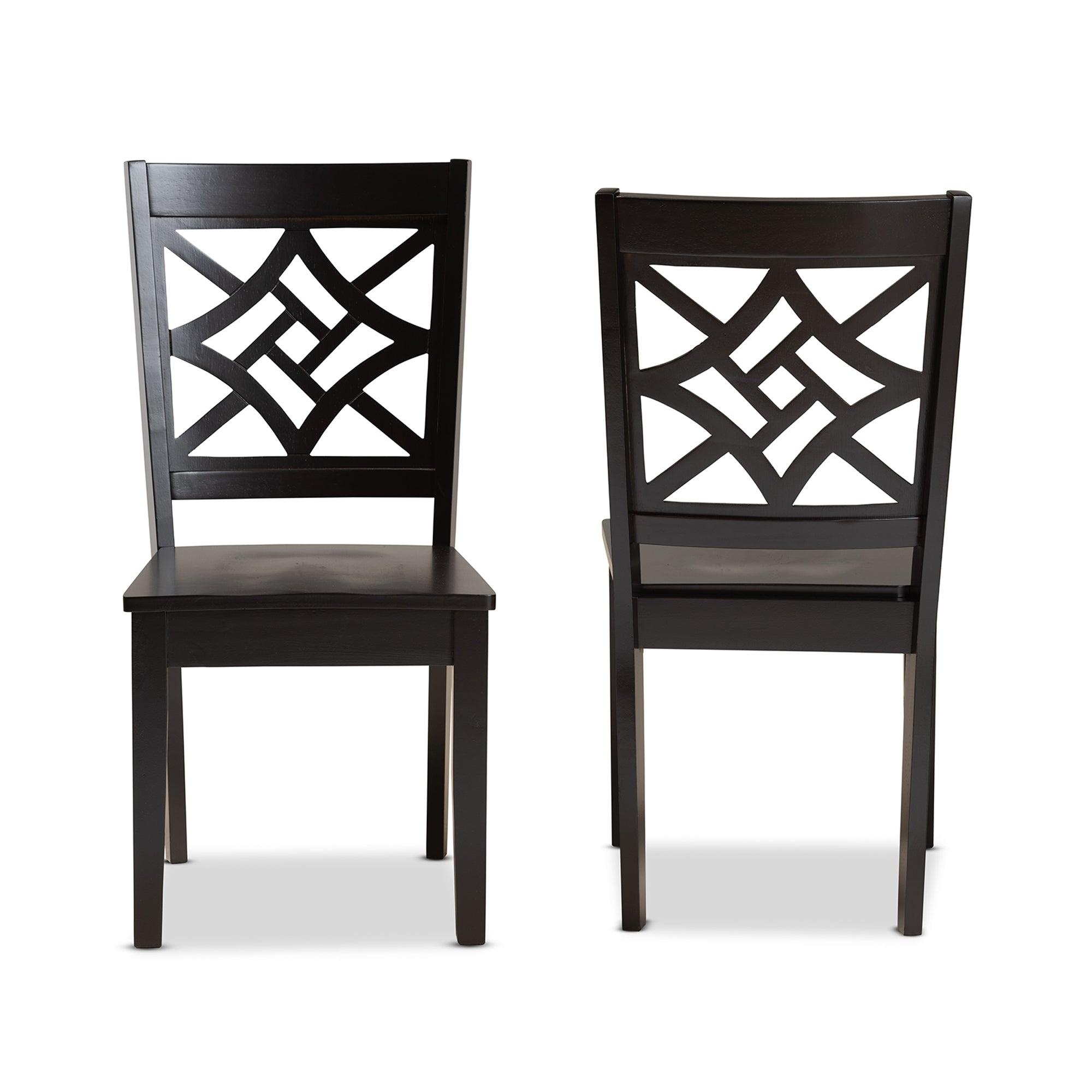 Nicolette Modern and Contemporary Finished Wood 2-Piece Dining Chair Set