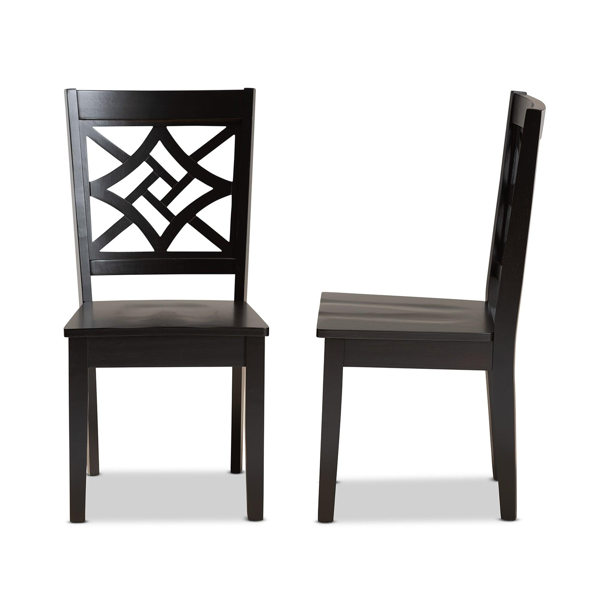 Nicolette Modern and Contemporary Finished Wood 2-Piece Dining Chair Set