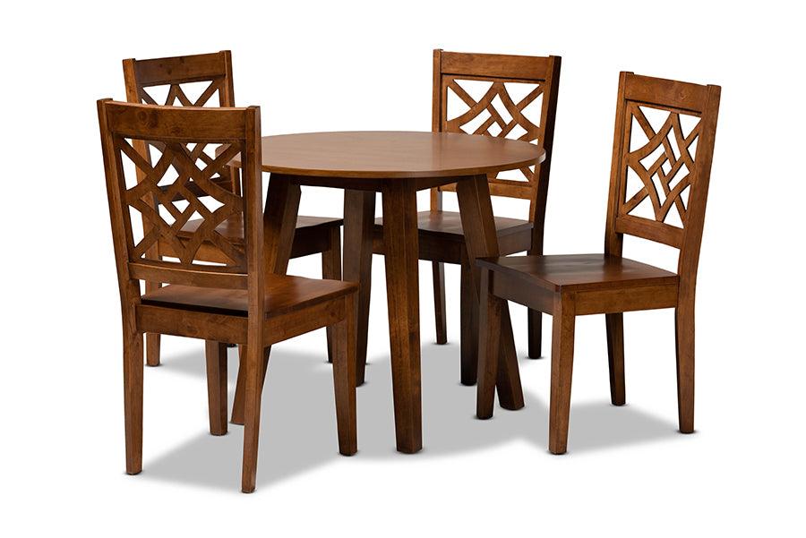 Rava Modern and Contemporary Finished Wood 5-Piece Dining Set