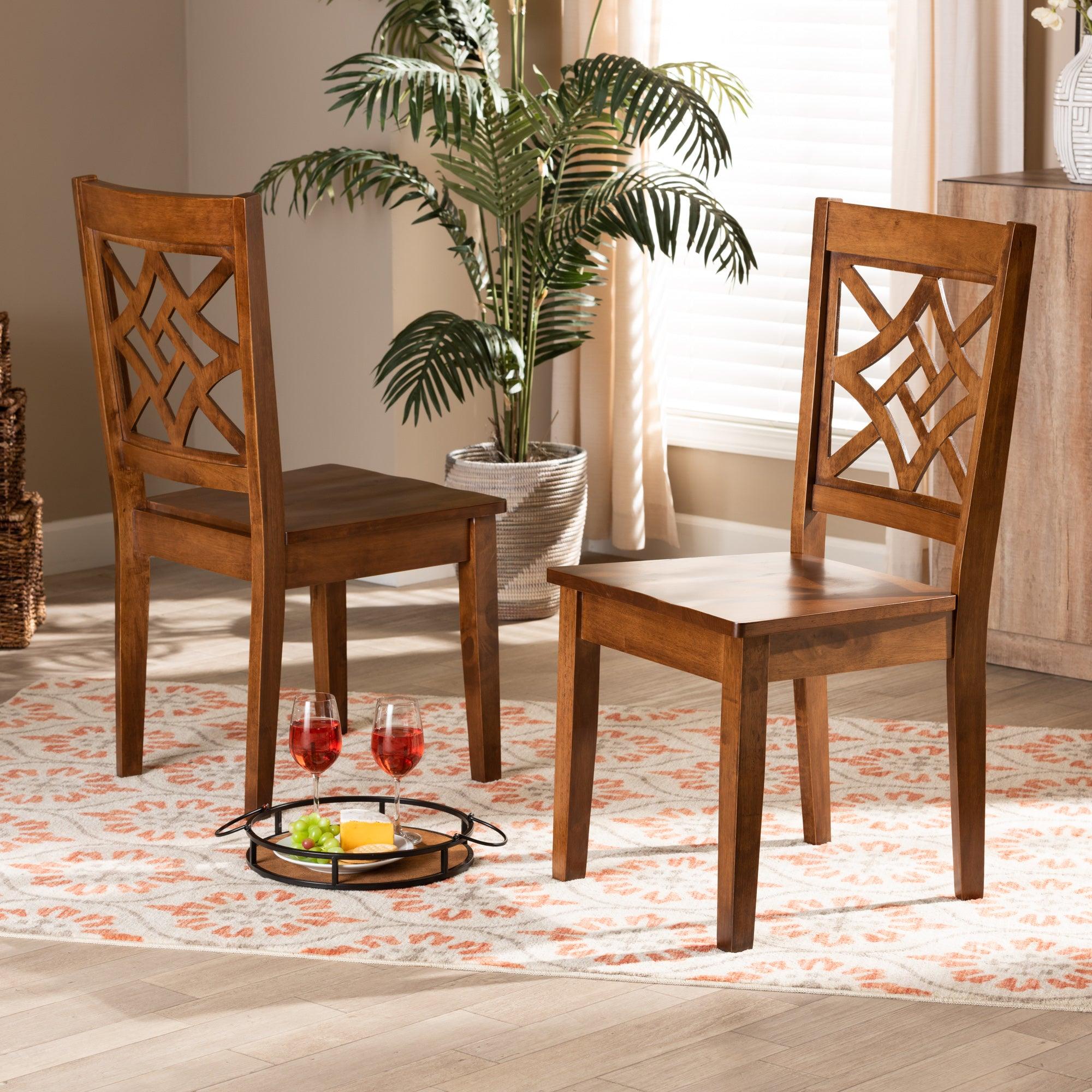 Nicolette Modern and Contemporary Finished Wood 2-Piece Dining Chair Set