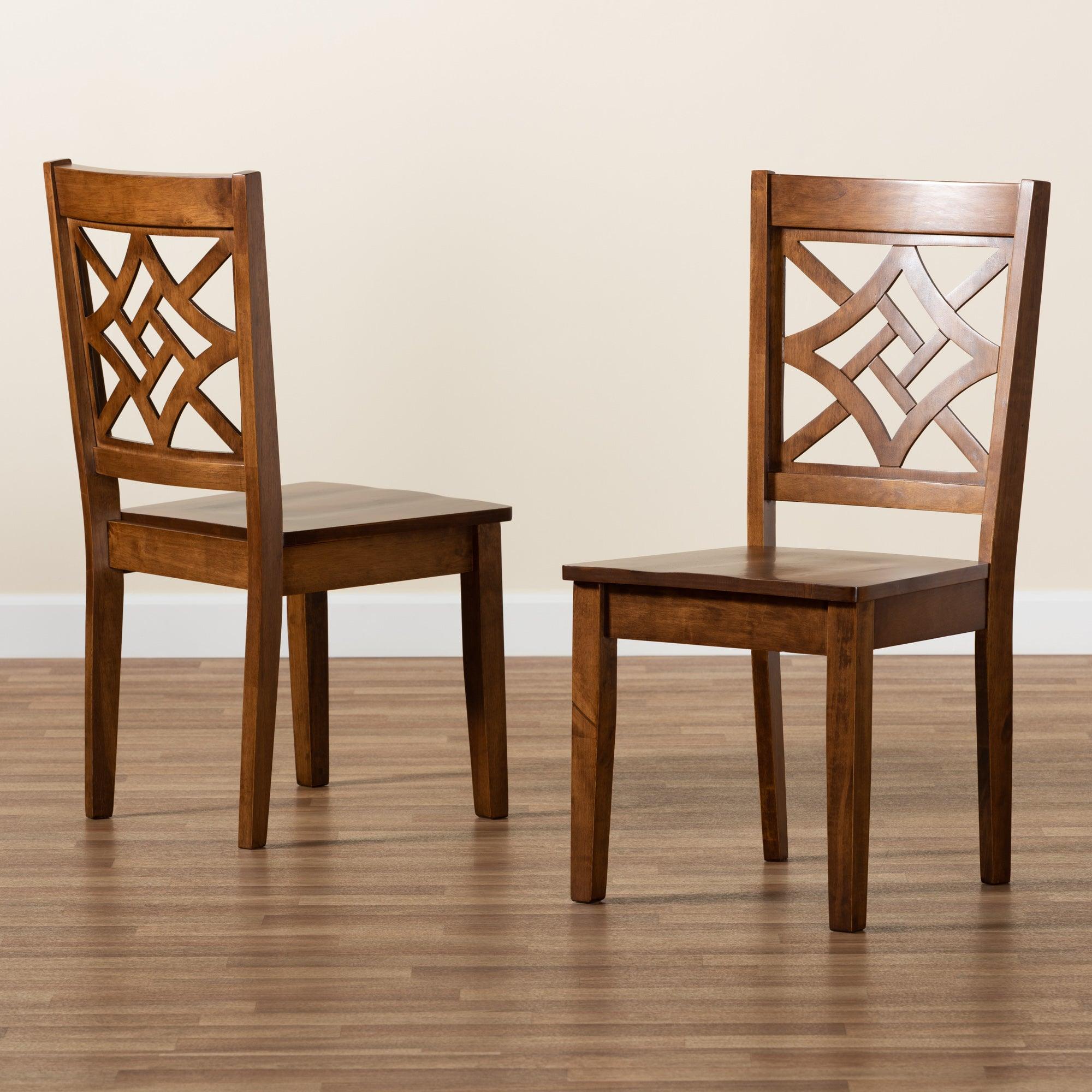Nicolette Modern and Contemporary Finished Wood 2-Piece Dining Chair Set