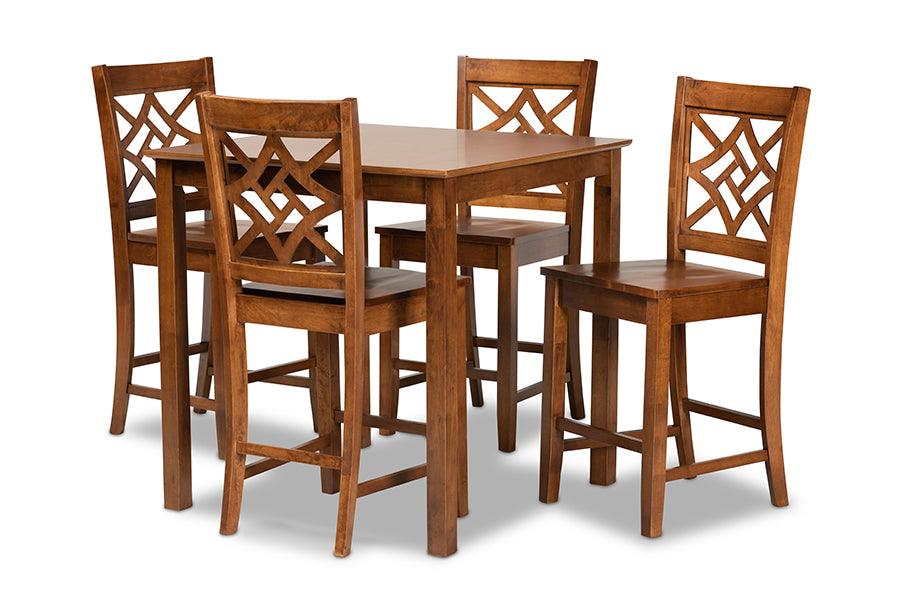 Nicolette Modern and Contemporary Finished Wood 5-Piece Pub Set