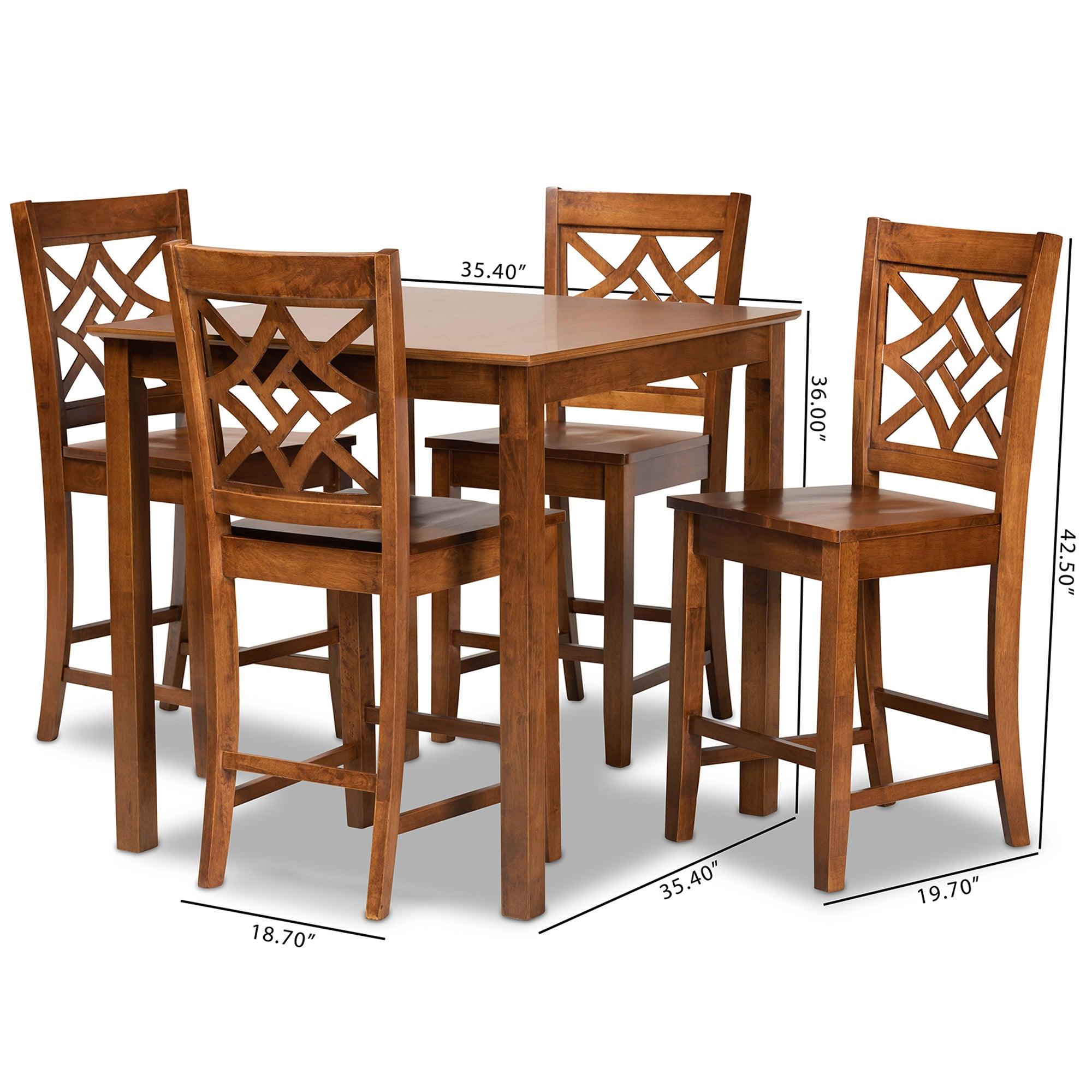 Nicolette Modern and Contemporary Finished Wood 5-Piece Pub Set