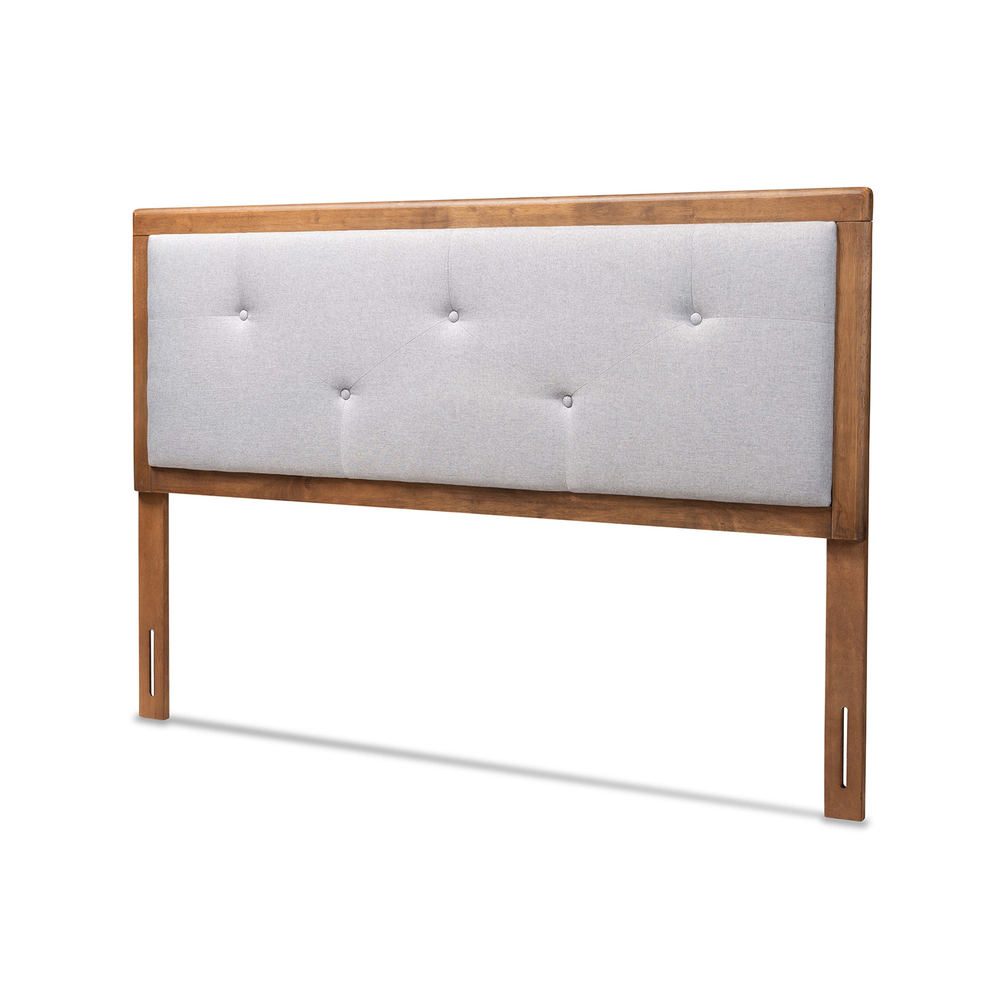 Abner Modern and Contemporary Transitional Fabric Upholstered and Finished Wood Headboard