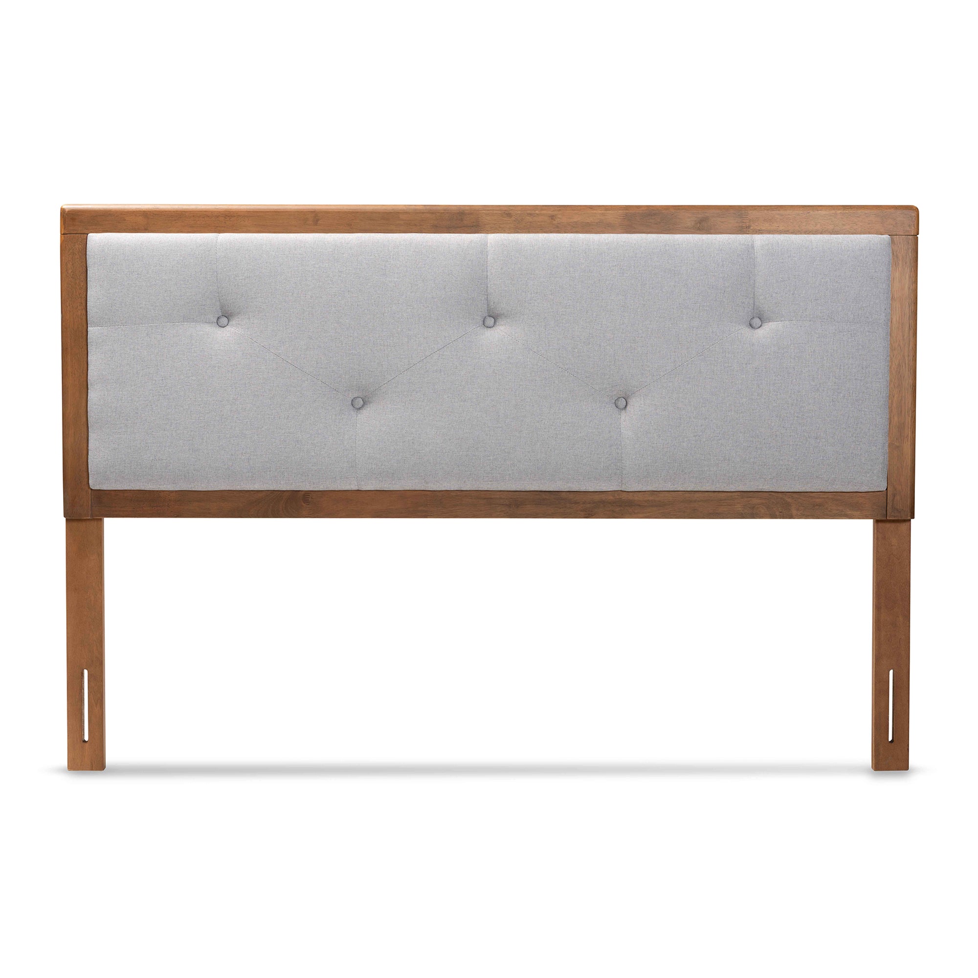 Abner Modern and Contemporary Transitional Fabric Upholstered and Finished Wood Headboard