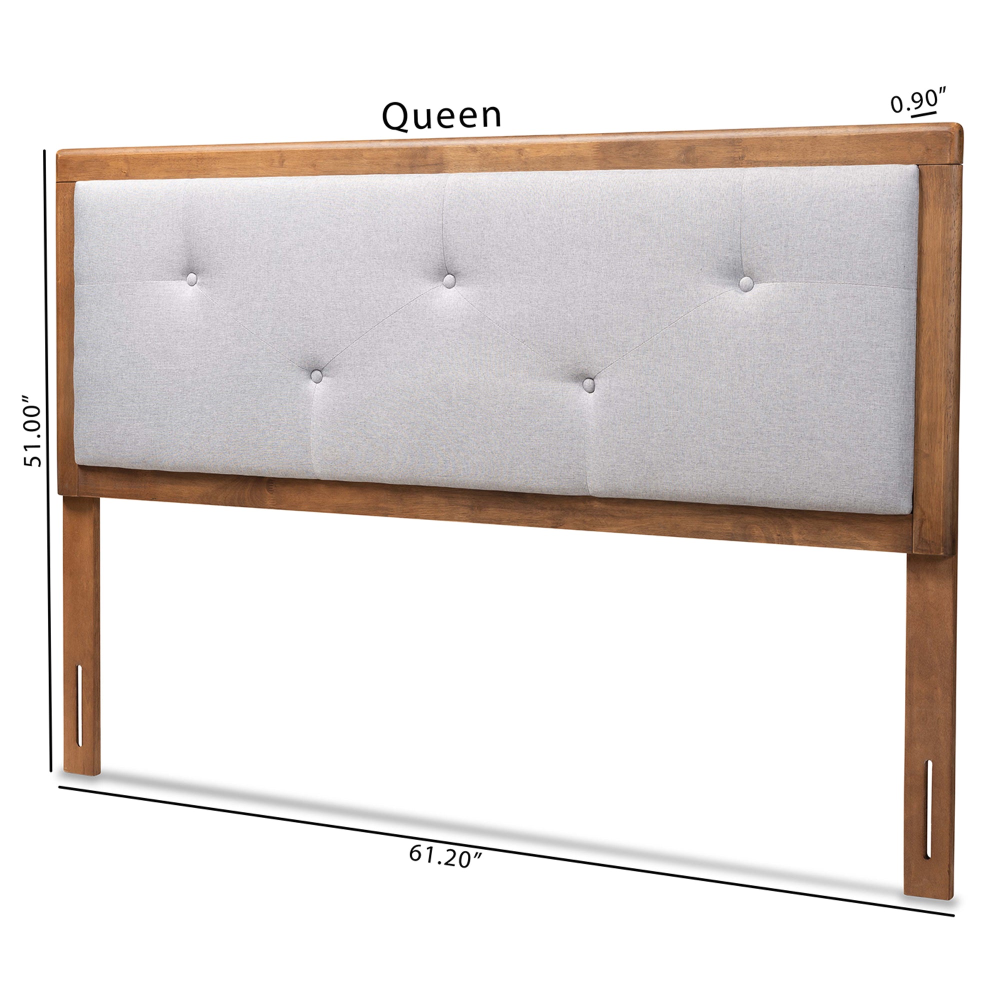 Abner Modern and Contemporary Transitional Fabric Upholstered and Finished Wood Headboard