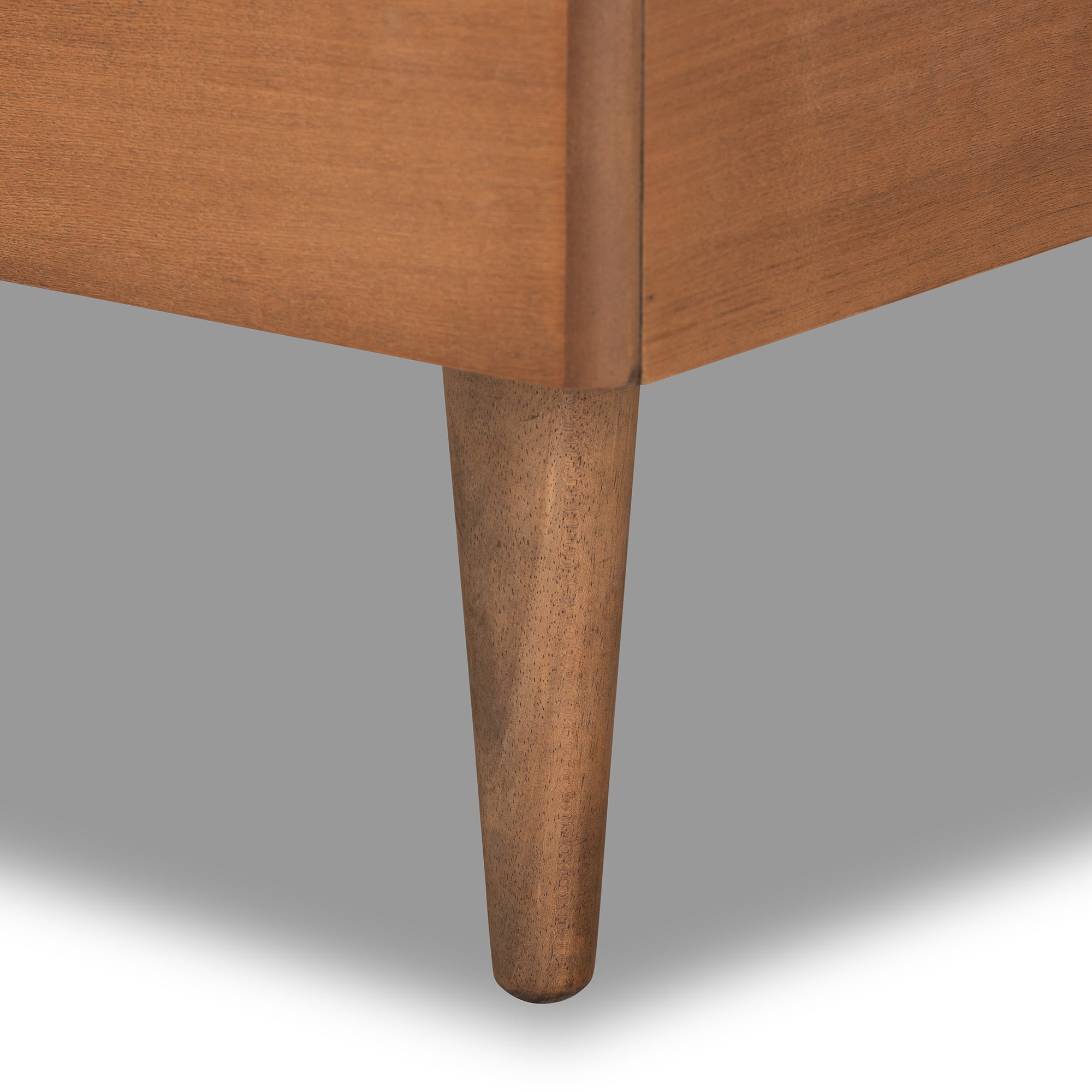 Saul Mid-Century Modern Fabric Upholstered and Finished Wood Platform Bed