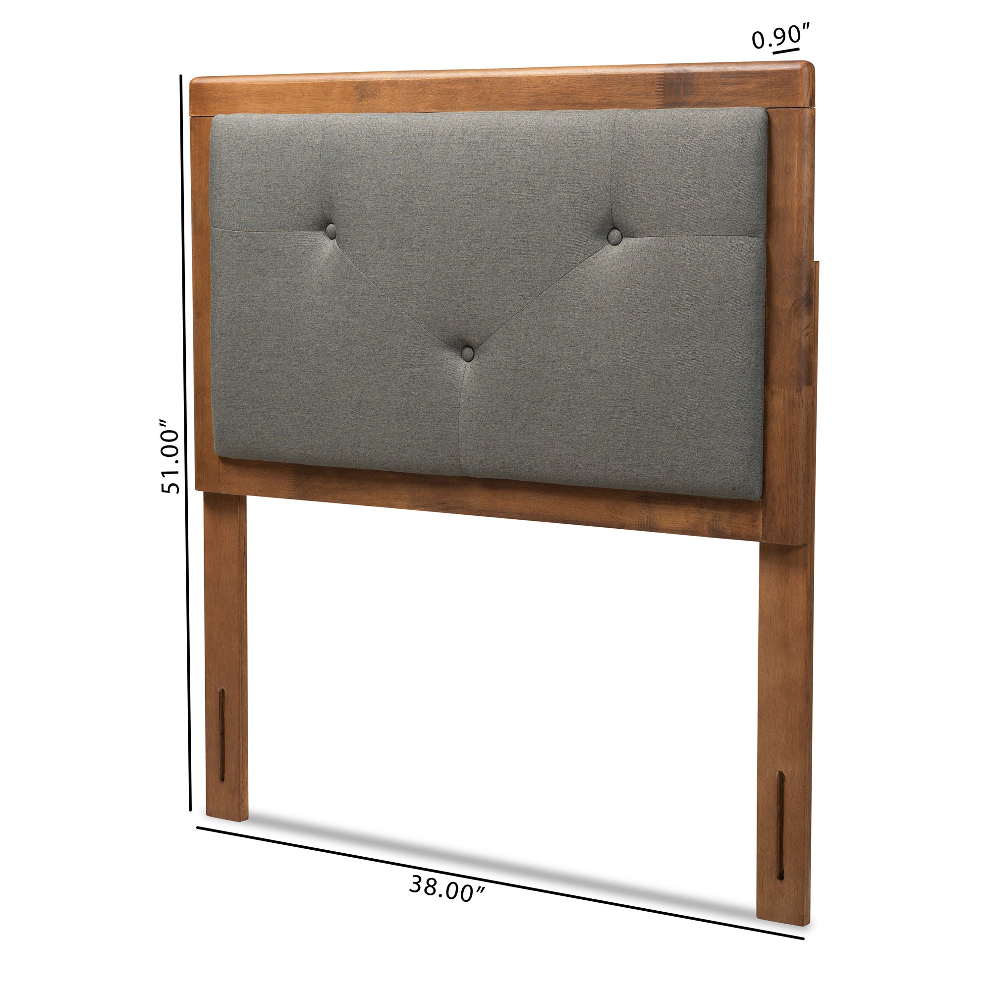 Abner Modern and Contemporary Transitional Fabric Upholstered and Finished Wood Headboard