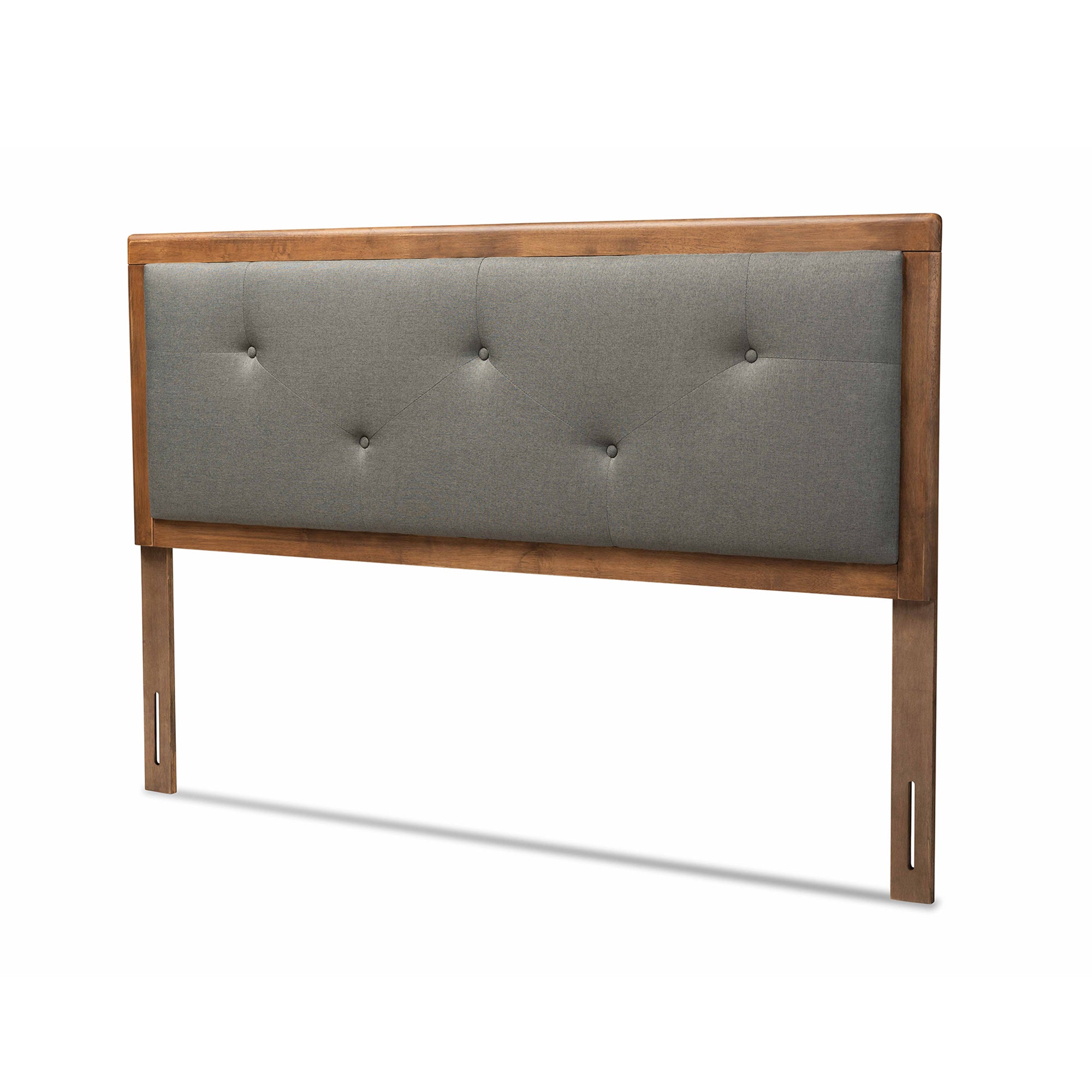 Abner Modern and Contemporary Transitional Fabric Upholstered and Finished Wood Headboard